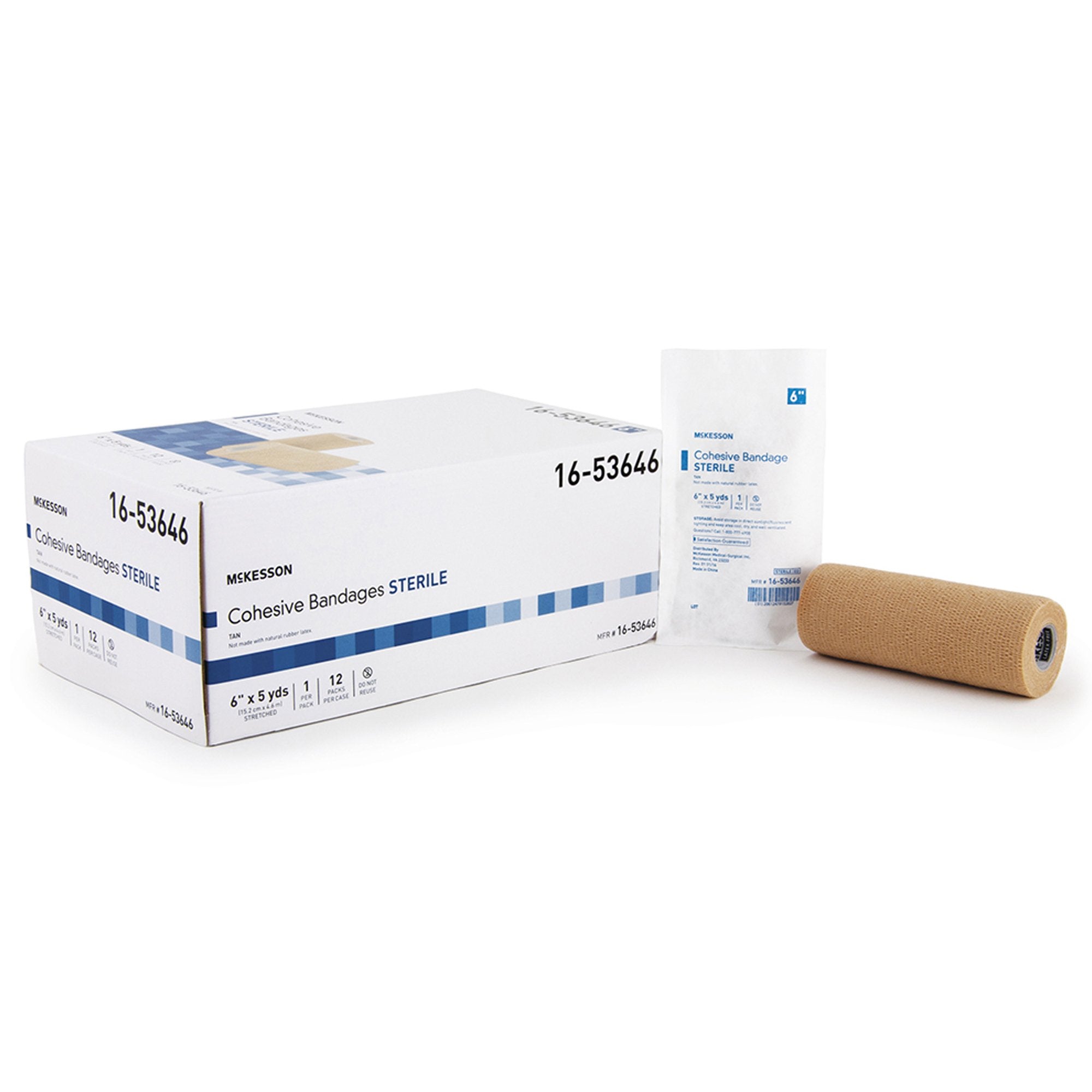 Cohesive Bandage McKesson 6 Inch X 5 Yard Self-adherent Closure Tan Sterile Standard Compression - image 3