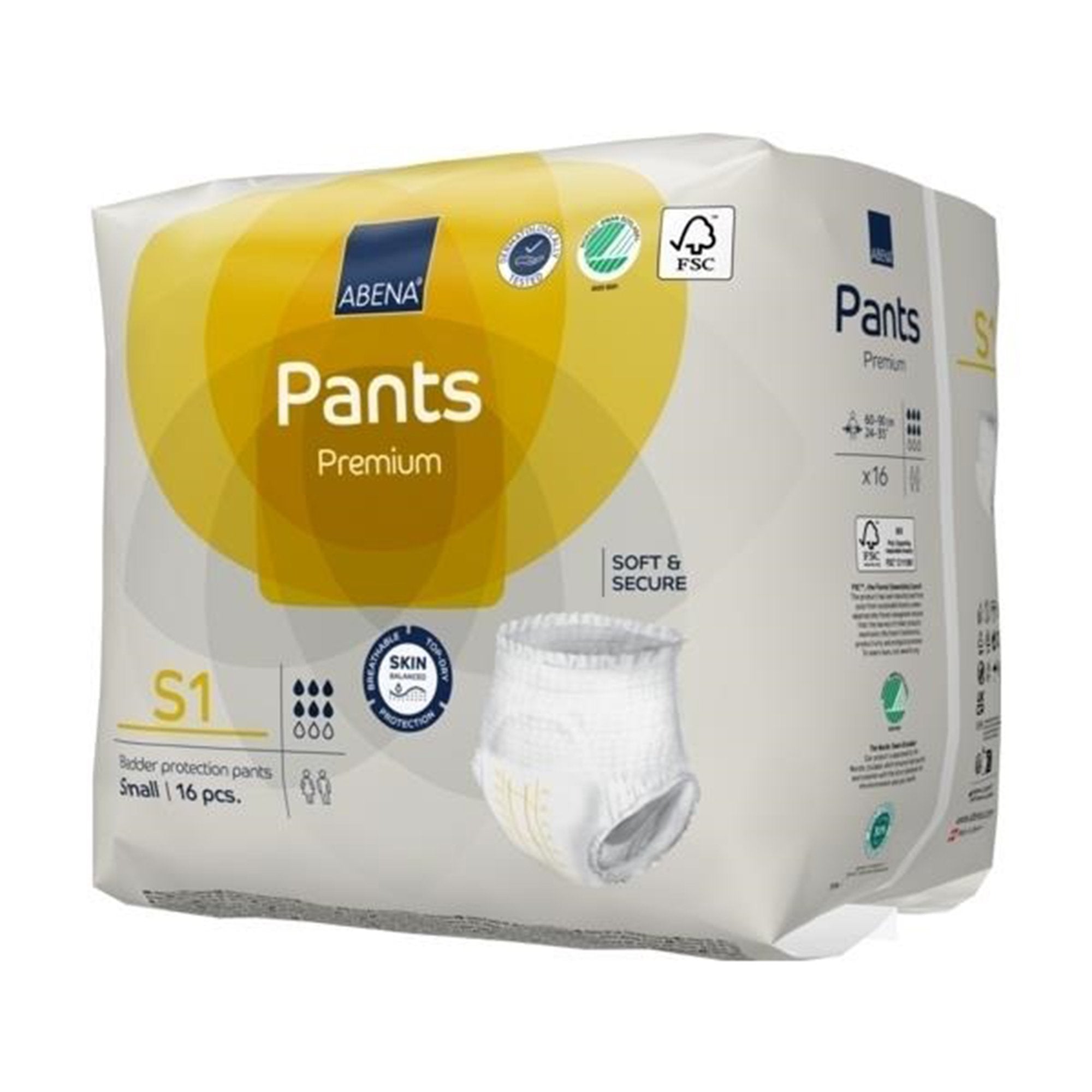Absorbent Underwear Abena® Premium Pants S1 Pull On with Tear Away Seams Adult Small Unisex Disposable Heavy Absorbency - image 4