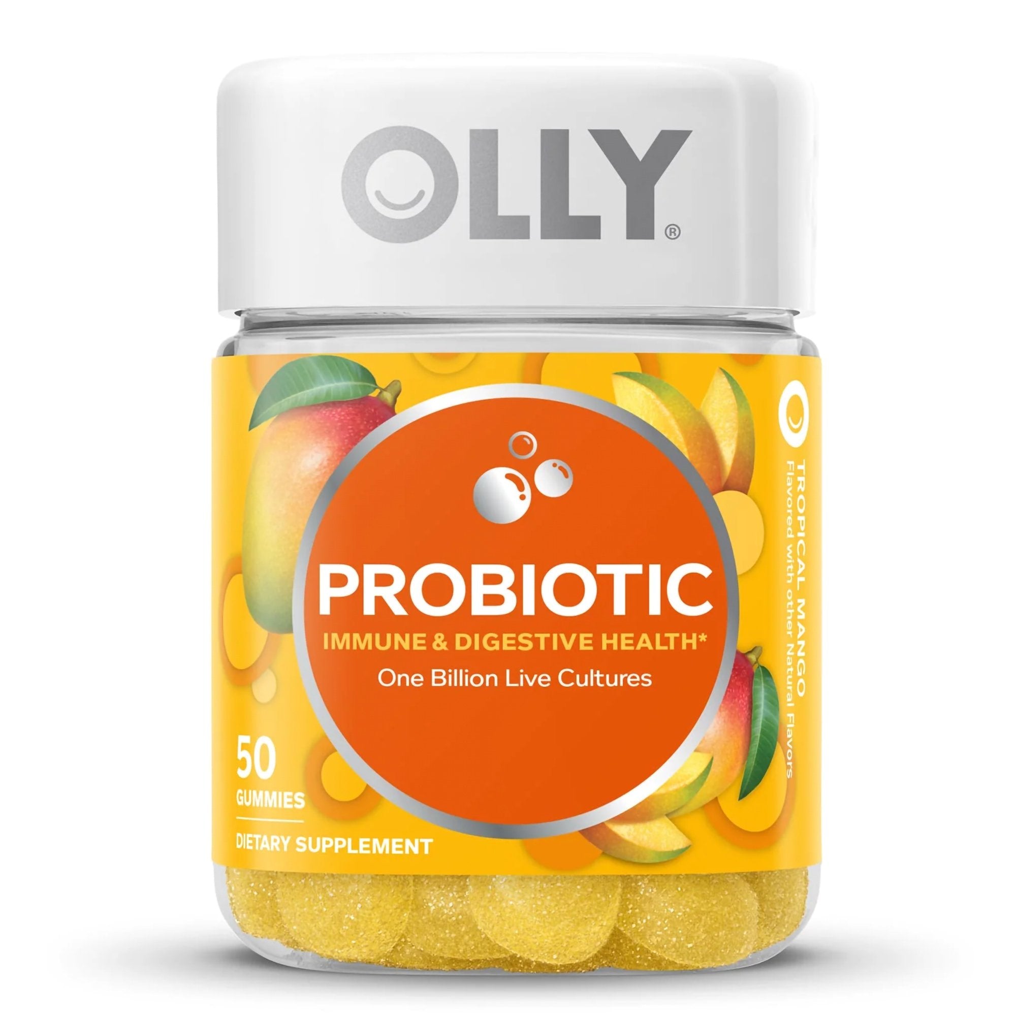 Probiotic Dietary Supplement OLLY® 50 per Bottle Gummy