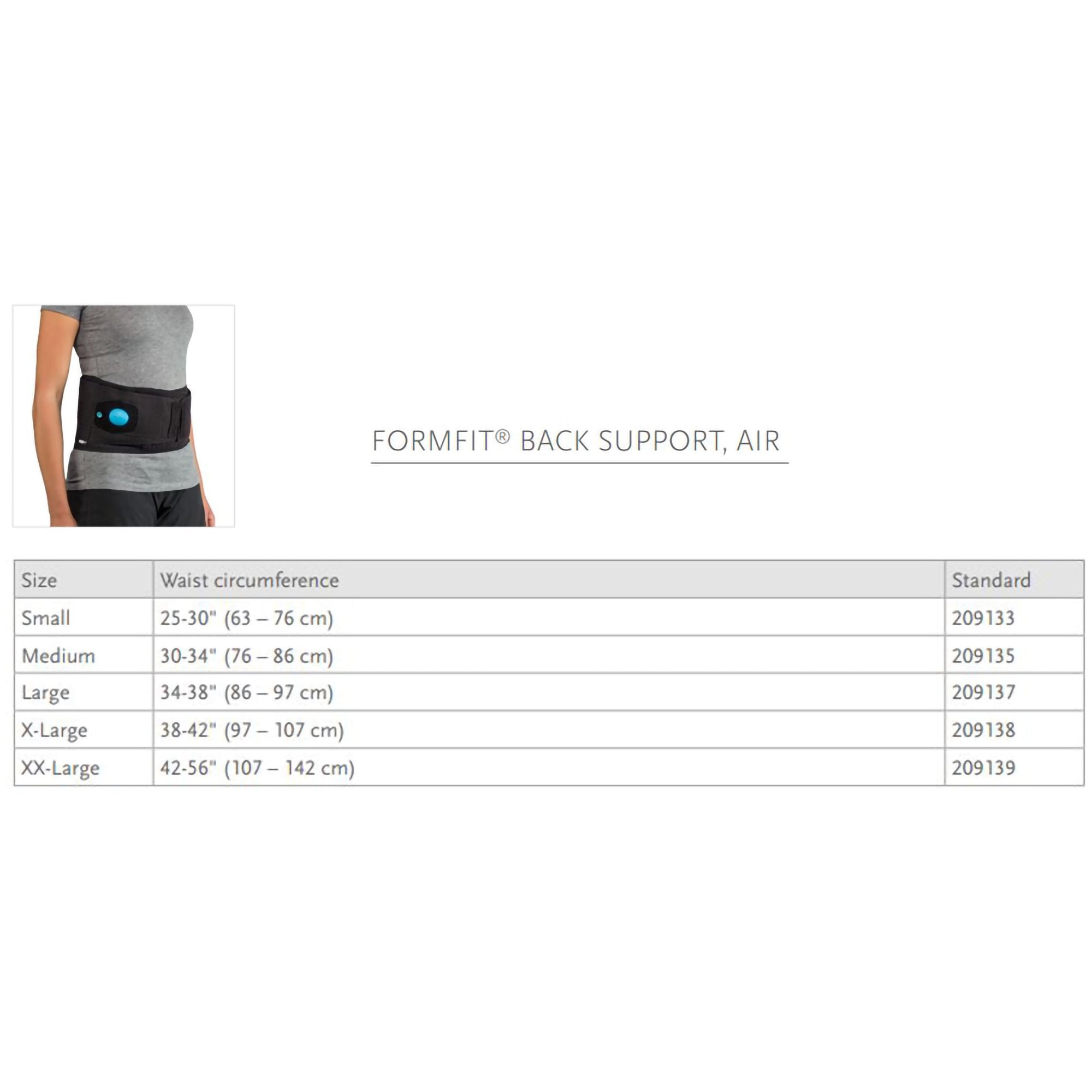 Back Support Ossur® FormFit® X-Large Hook and Loop Closure 38 to 42 Inch Waist Circumference 10 Inch Height Adult - image 5