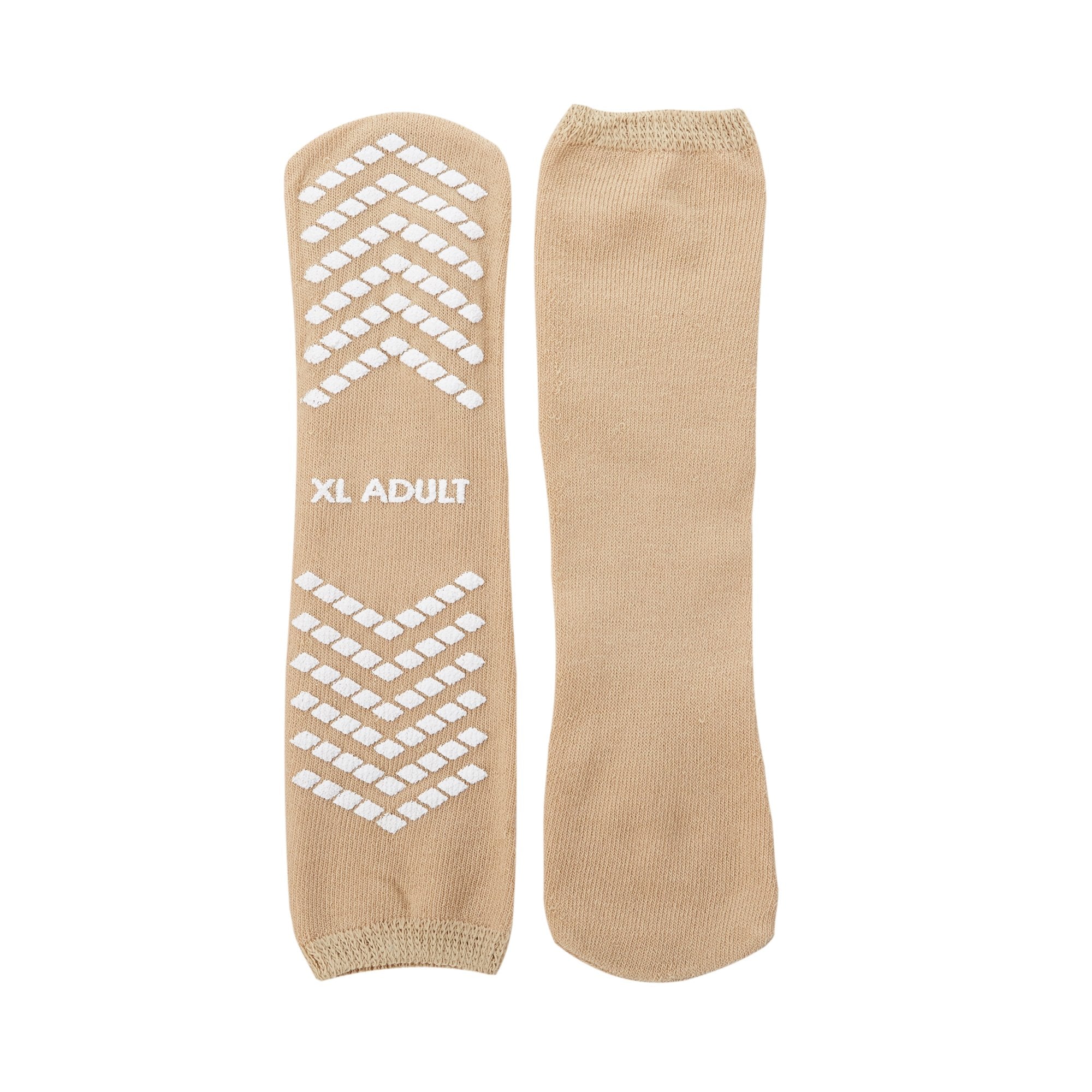 Slipper Socks McKesson Unisex Adult X-Large Single Tread Single Patient Use Tan