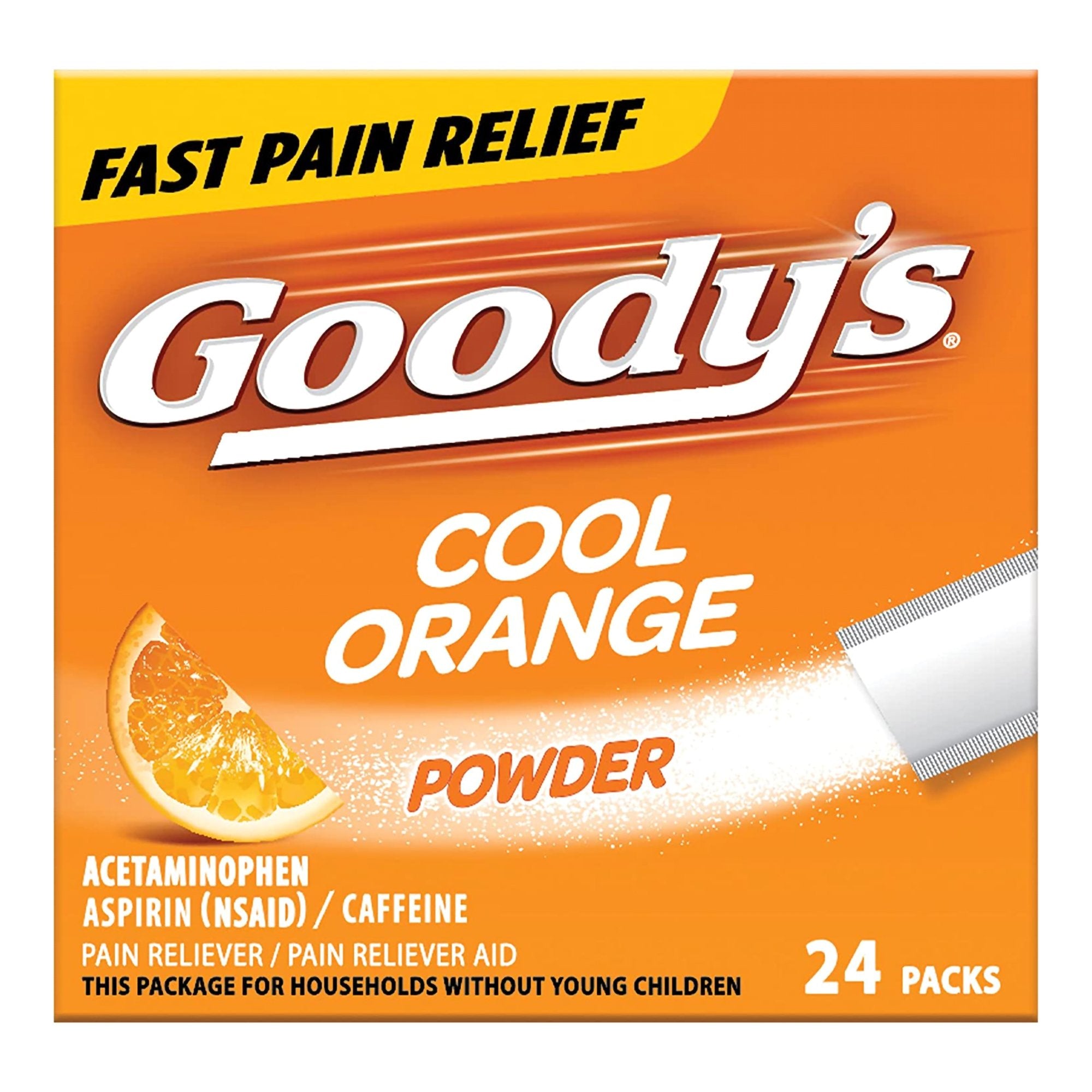 Pain Relief Goody's® Extra Strength 325 mg - 500 mg - 65 mg Strength Acetaminophen / Aspirin / Caffeine Powder 24 per Box