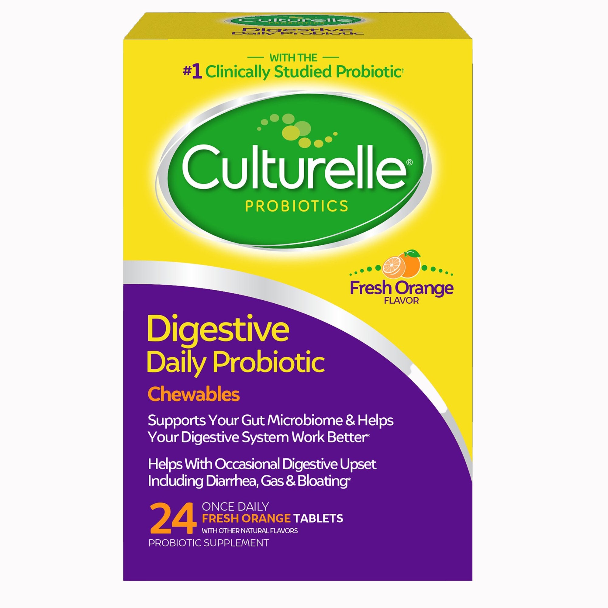 Culturelle® Digestive Daily Probiotic Chewables Tablets Fresh Orange