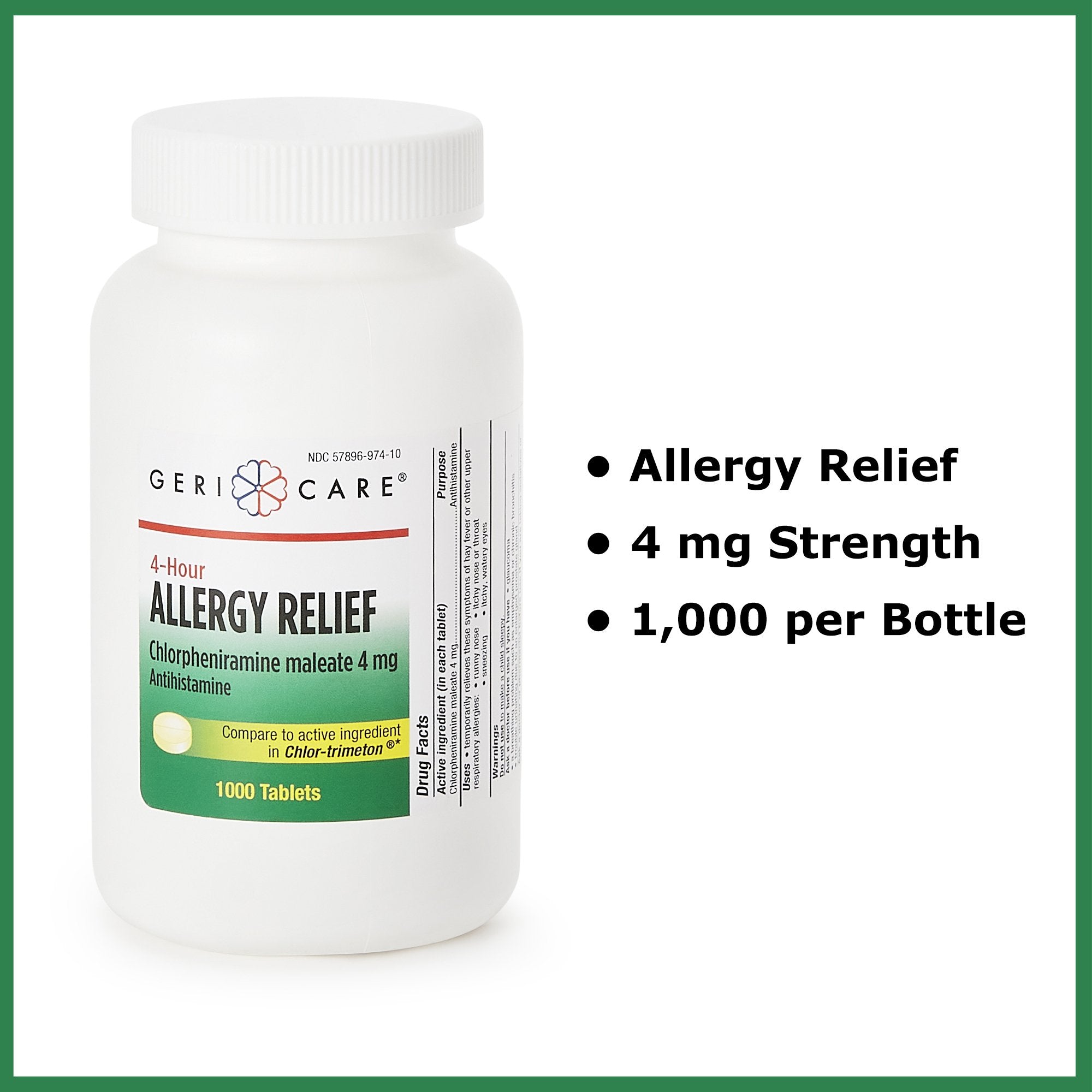 Allergy Relief HEALTHSTAR® 4 mg Strength Tablet 1,000 per Bottle - image 3