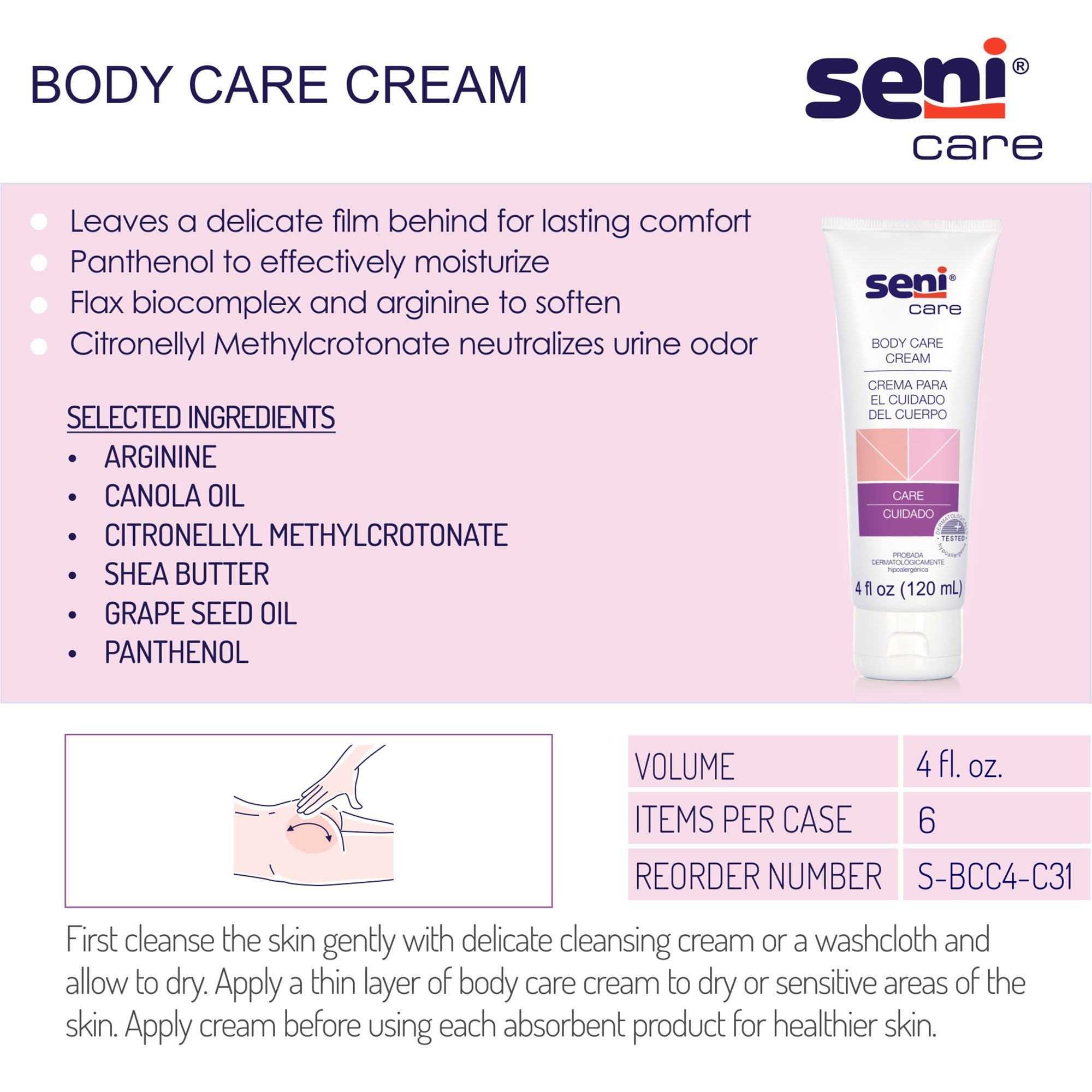 Skin Protectant Seni® Care Body Care 4 oz. Tube Scented Cream - image 4