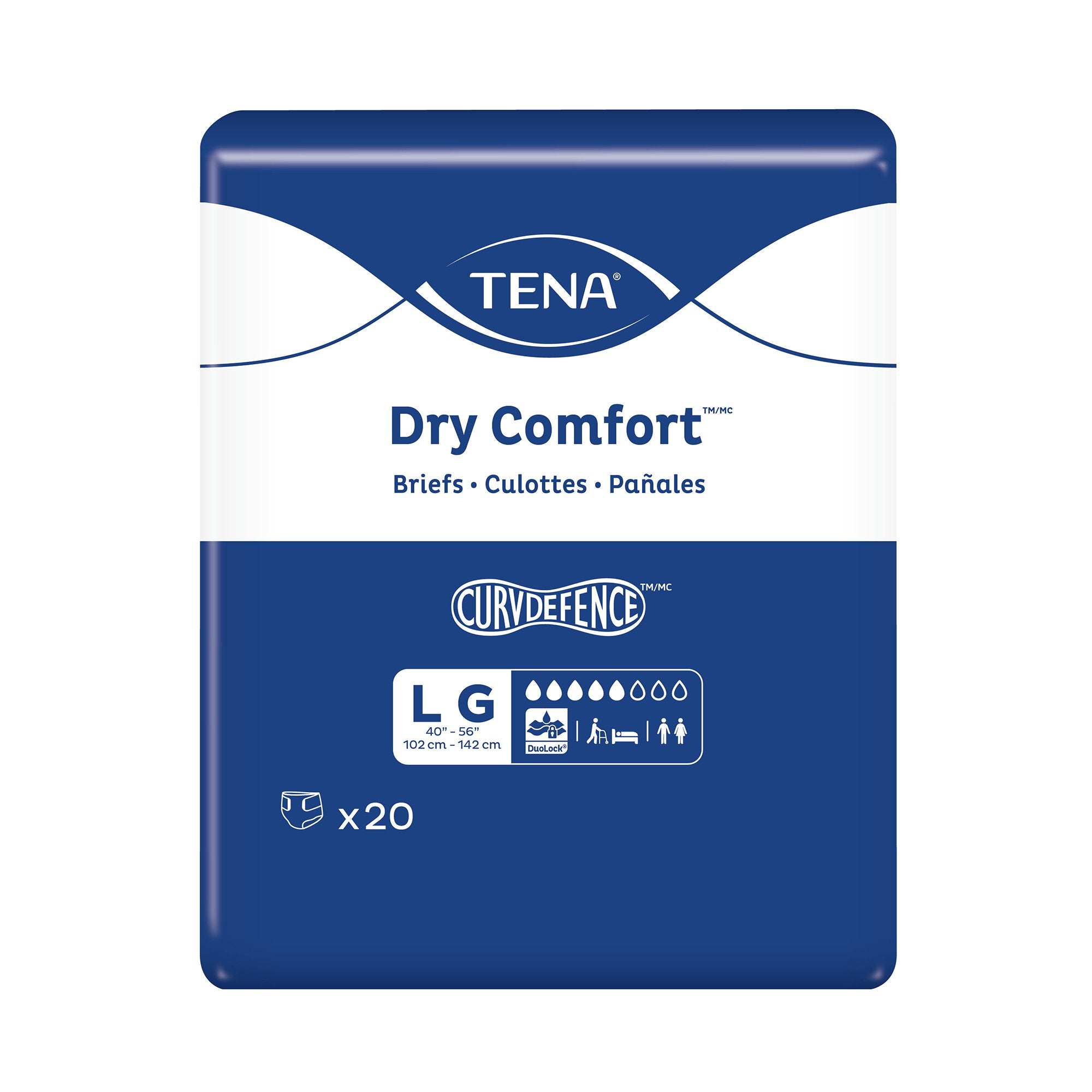 Incontinence Brief TENA Dry Comfort™ Adult Large Unisex Disposable Moderate Absorbency