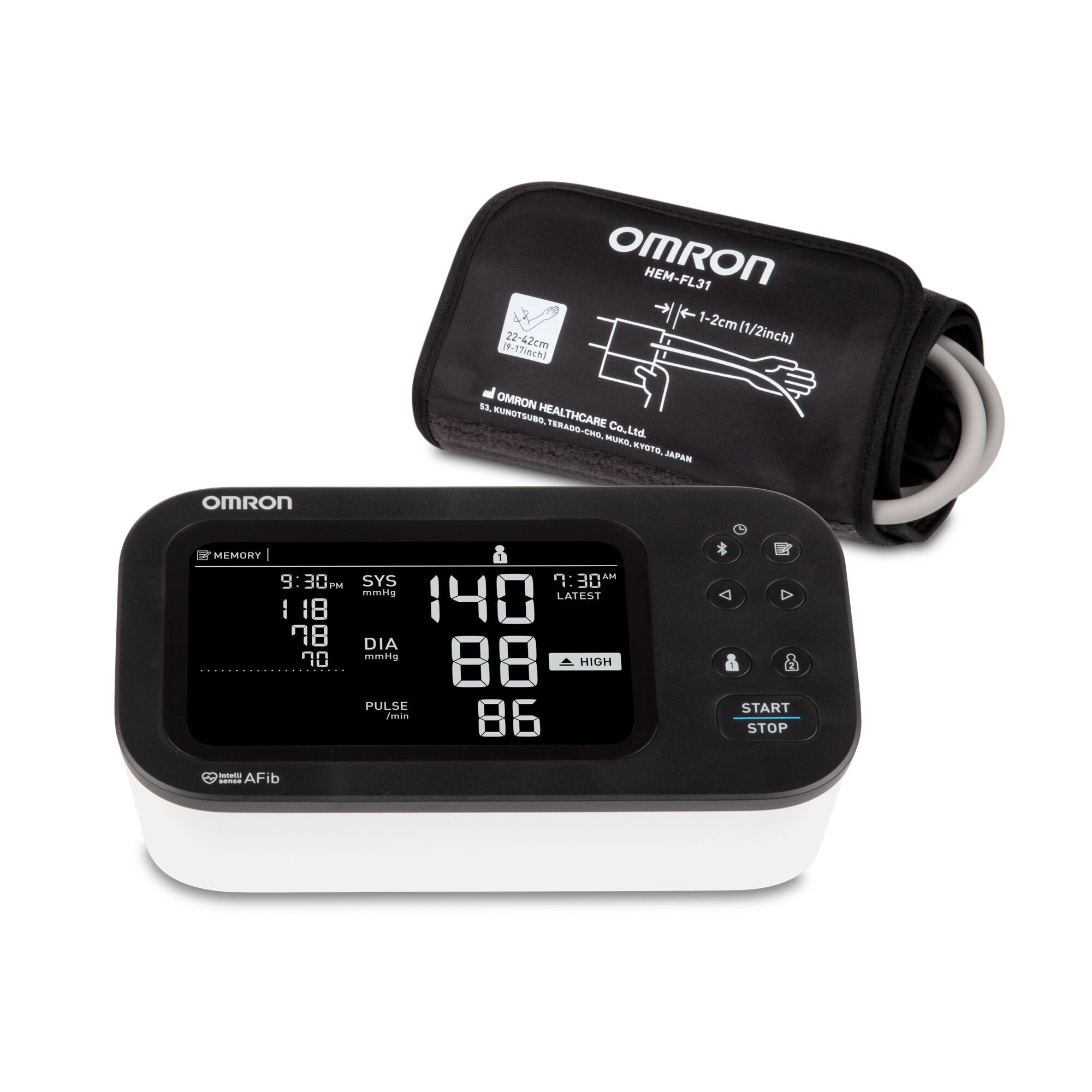 Digital Blood Pressure Monitor Omron 10 Series® Adult Cuff Nylon Cuff 9 to 17 Inch Desk Model - image 5