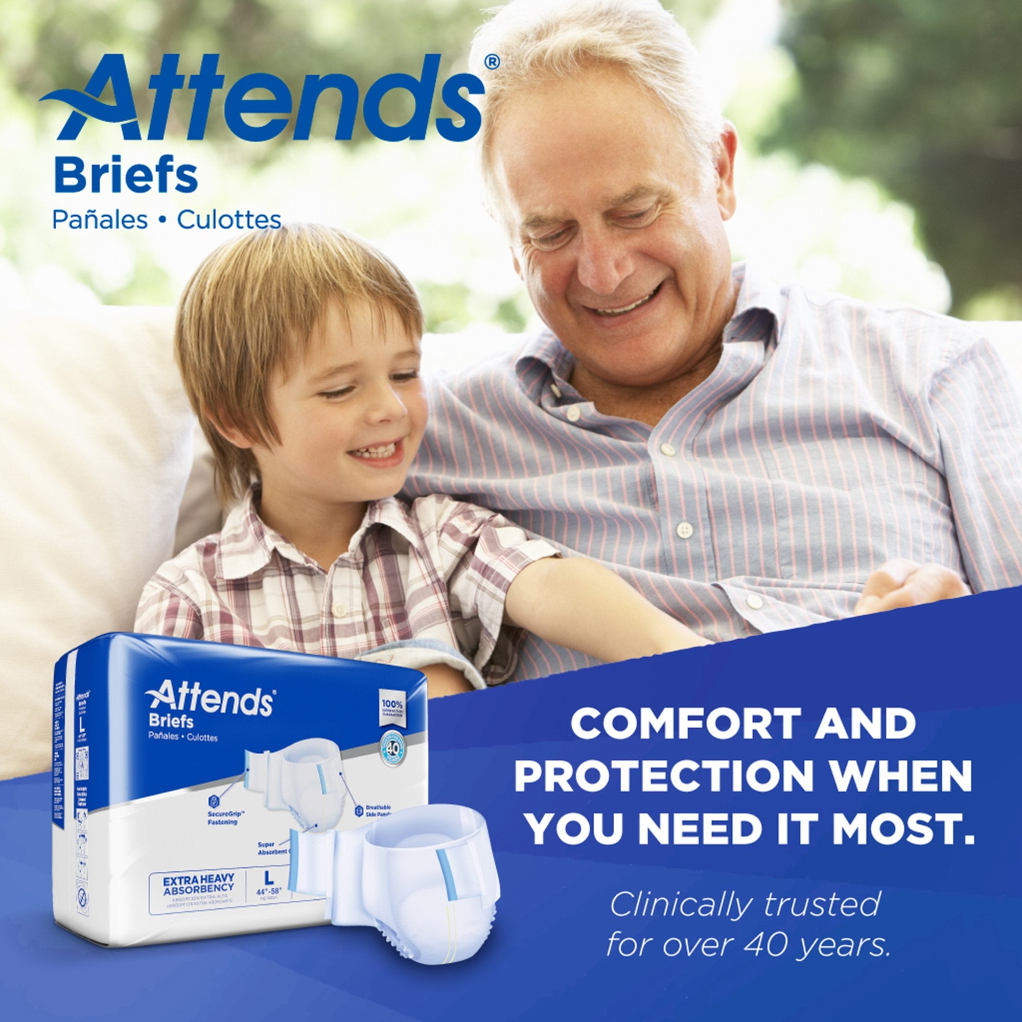 Incontinence Brief Attends® Care Advanced Adult Large Unisex Disposable Heavy Absorbency - image 9