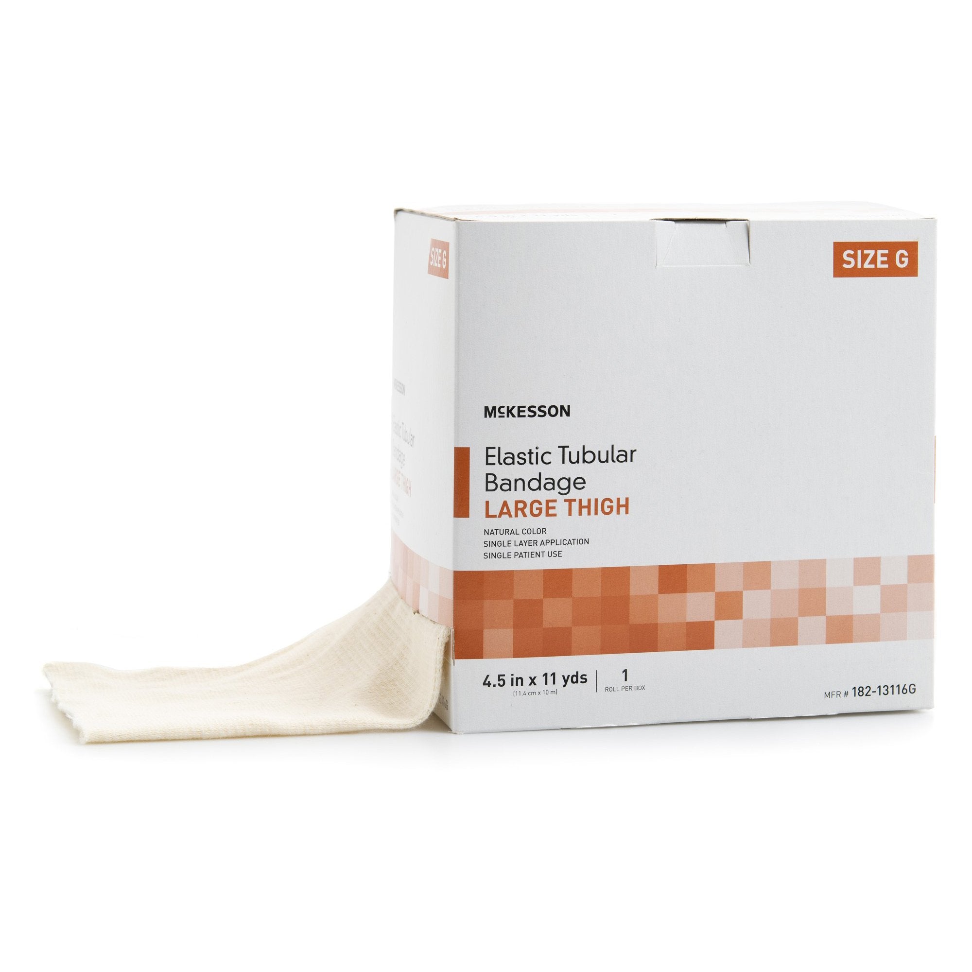 Elastic Tubular Support Bandage McKesson Spandagrip™ 4-1/2 Inch X 11 Yard Large Thigh Pull On Natural NonSterile Size G Standard Compression - image 3