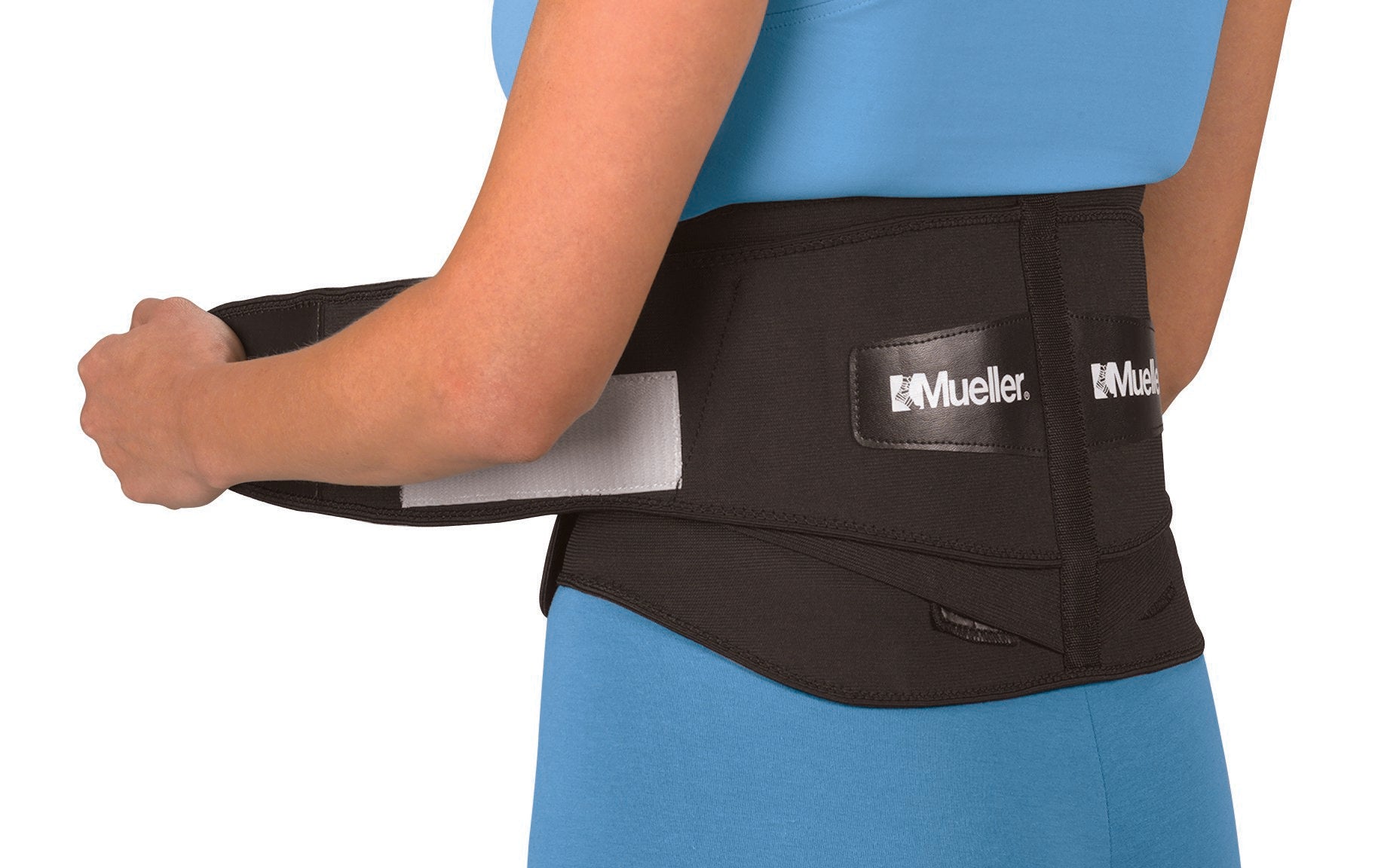 Back Brace Mueller® Extended Size Hook and Loop Strap Closure 50 to 70 Inch Waist Circumference 9 Inch Height Adult - image 2