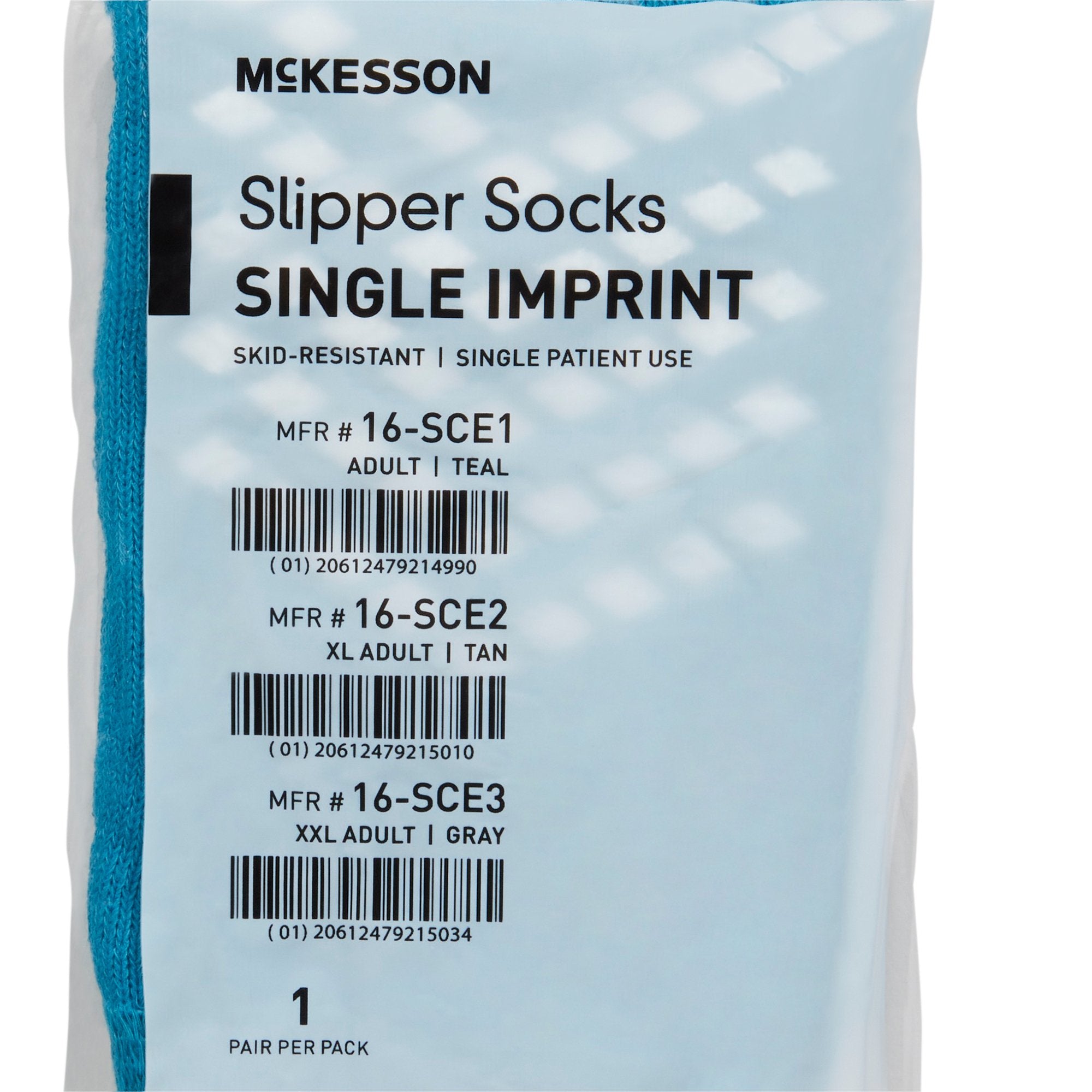 Slipper Socks McKesson Unisex Adult Large Single Tread Single Patient Use Teal - image 5