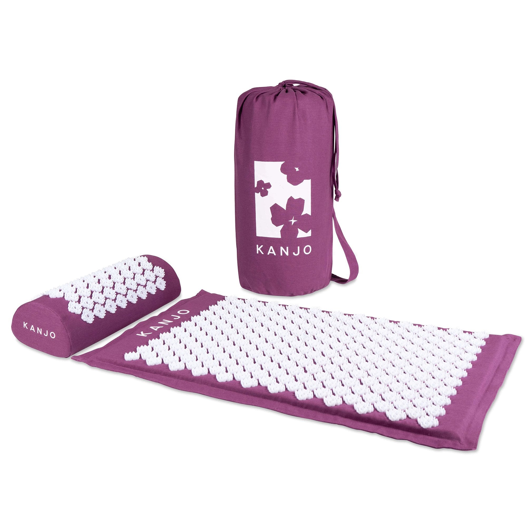 Kanjo Acupressure Mat Set Amethyst Cotton Linen Blend / Plastic Mat: 17 X 28 Inch / Pillow: 6 X 14 Inch - image 2