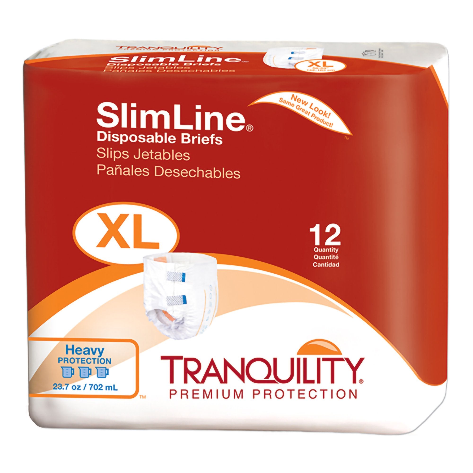 Incontinence Brief Tranquility® Slimline® Adult X-Large Unisex Disposable Heavy Absorbency