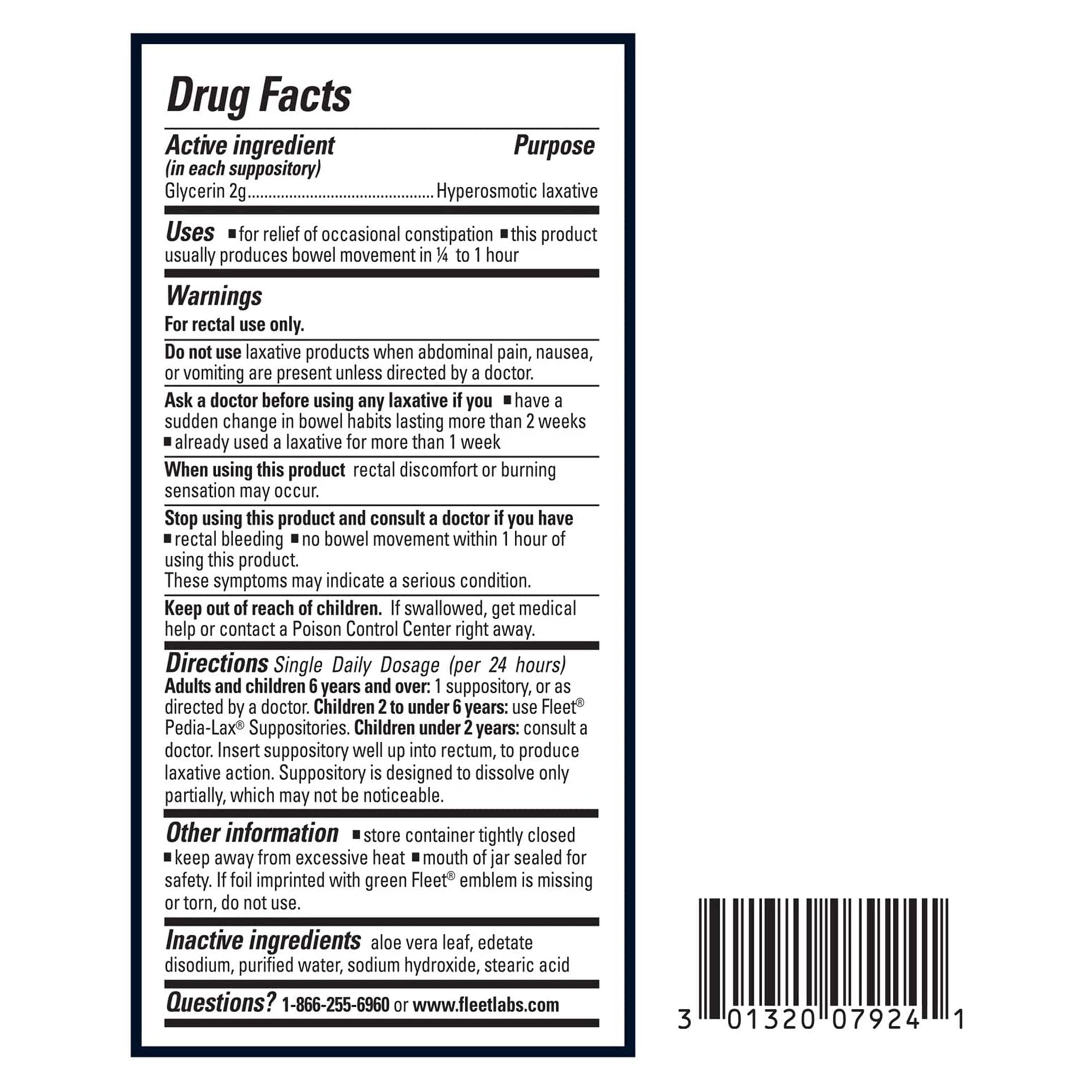 Laxative Fleet® Suppository 24 per Box 2 Gram Strength Glycerin - image 2