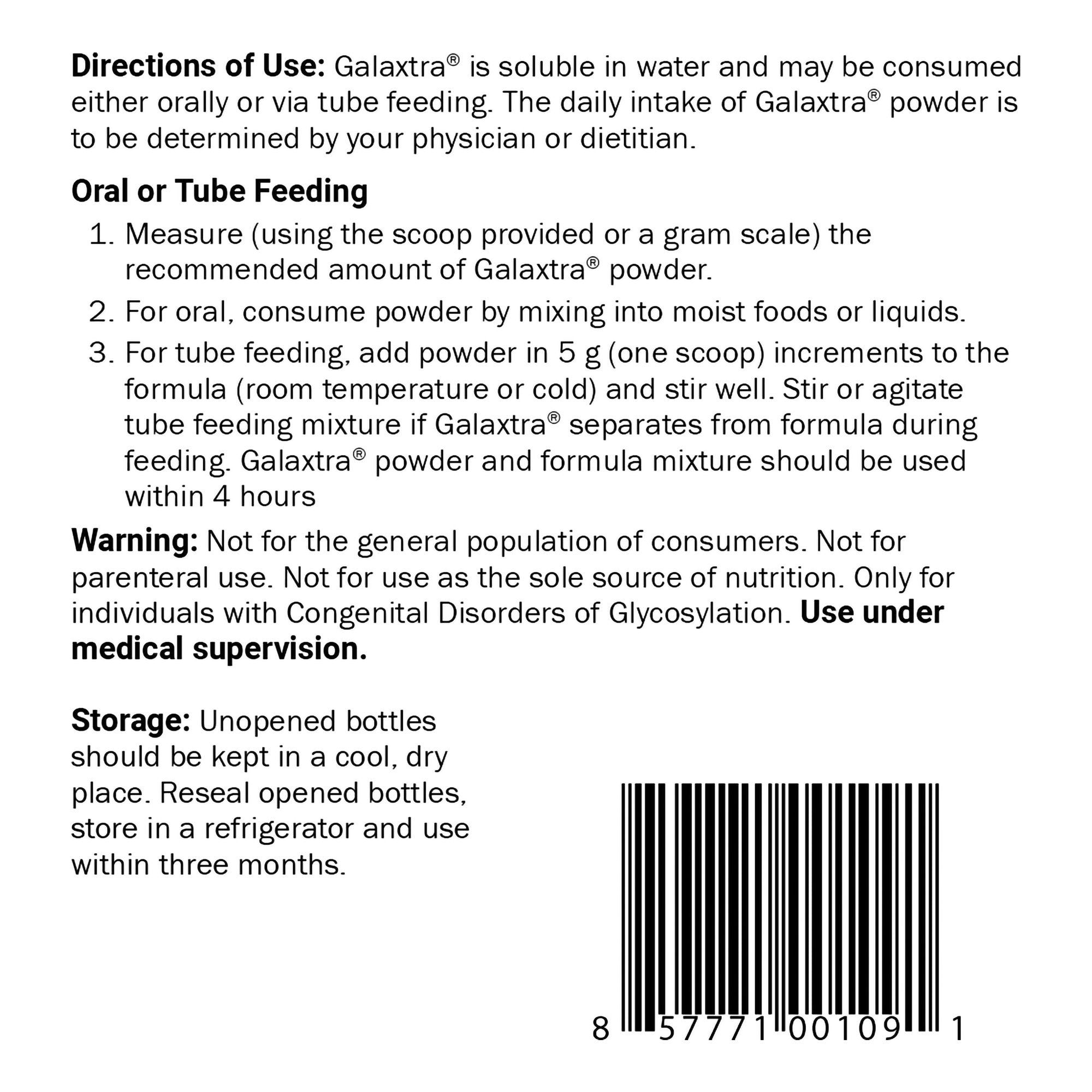 Oral Supplement Galaxtra® Unflavored Powder 375 Gram Jar - image 3