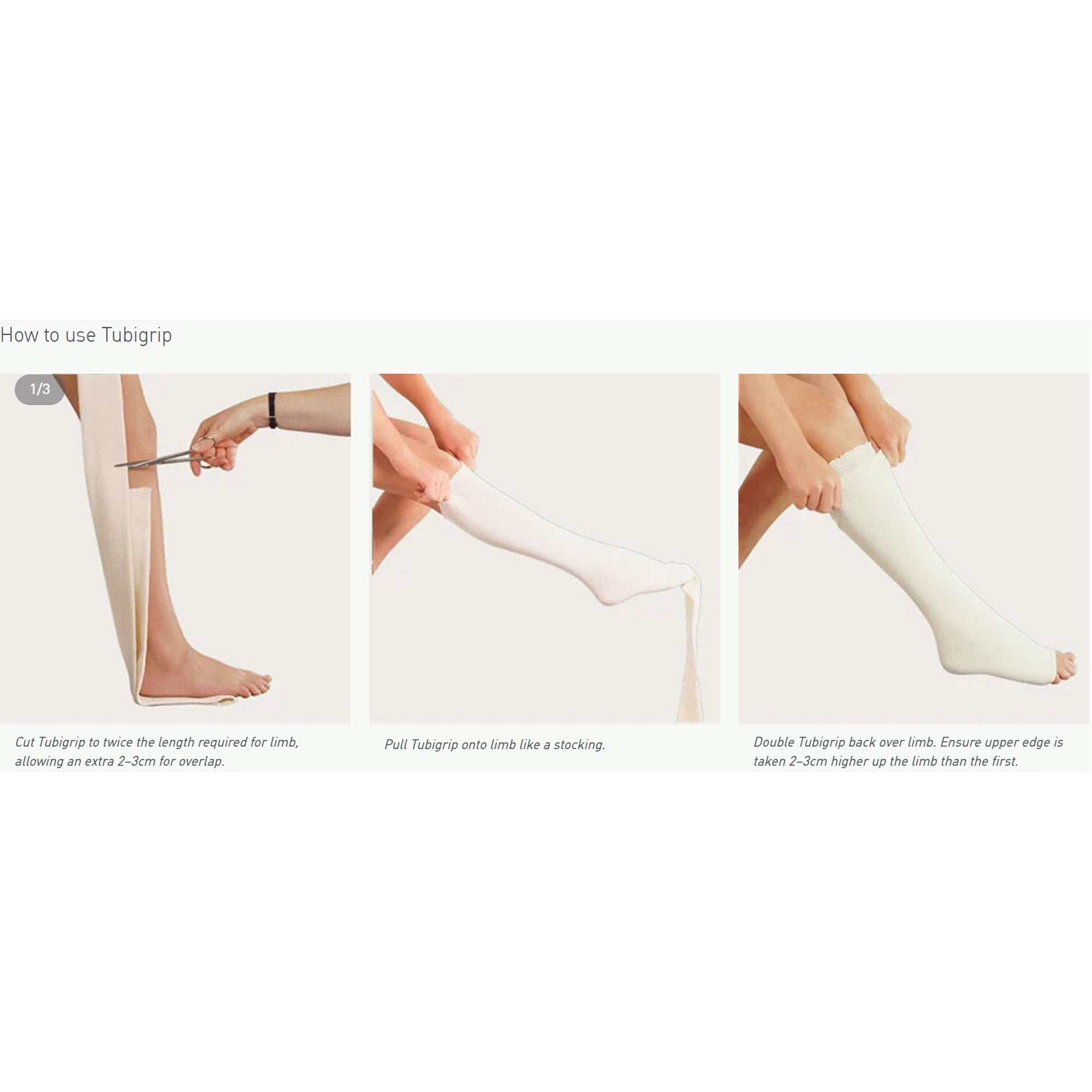 Elastic Tubular Support Bandage Tubigrip® 3-1/2 Inch X 1 Yard Large Ankle / Medium Knee / Small Thigh Pull On Natural NonSterile Size E Standard Compression - image 5