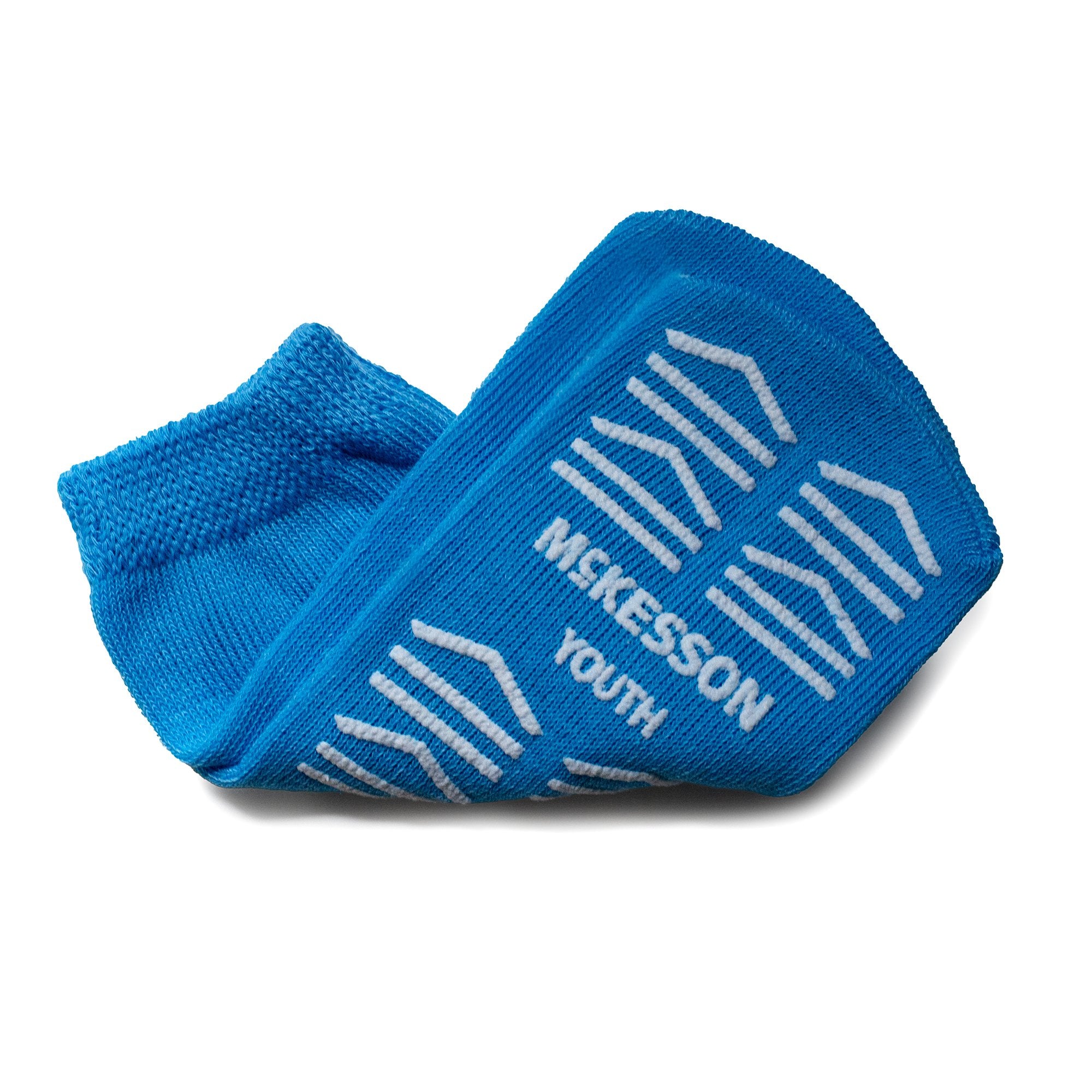 Slipper Socks McKesson Unisex Youth Single Tread Single Patient Use Light Blue