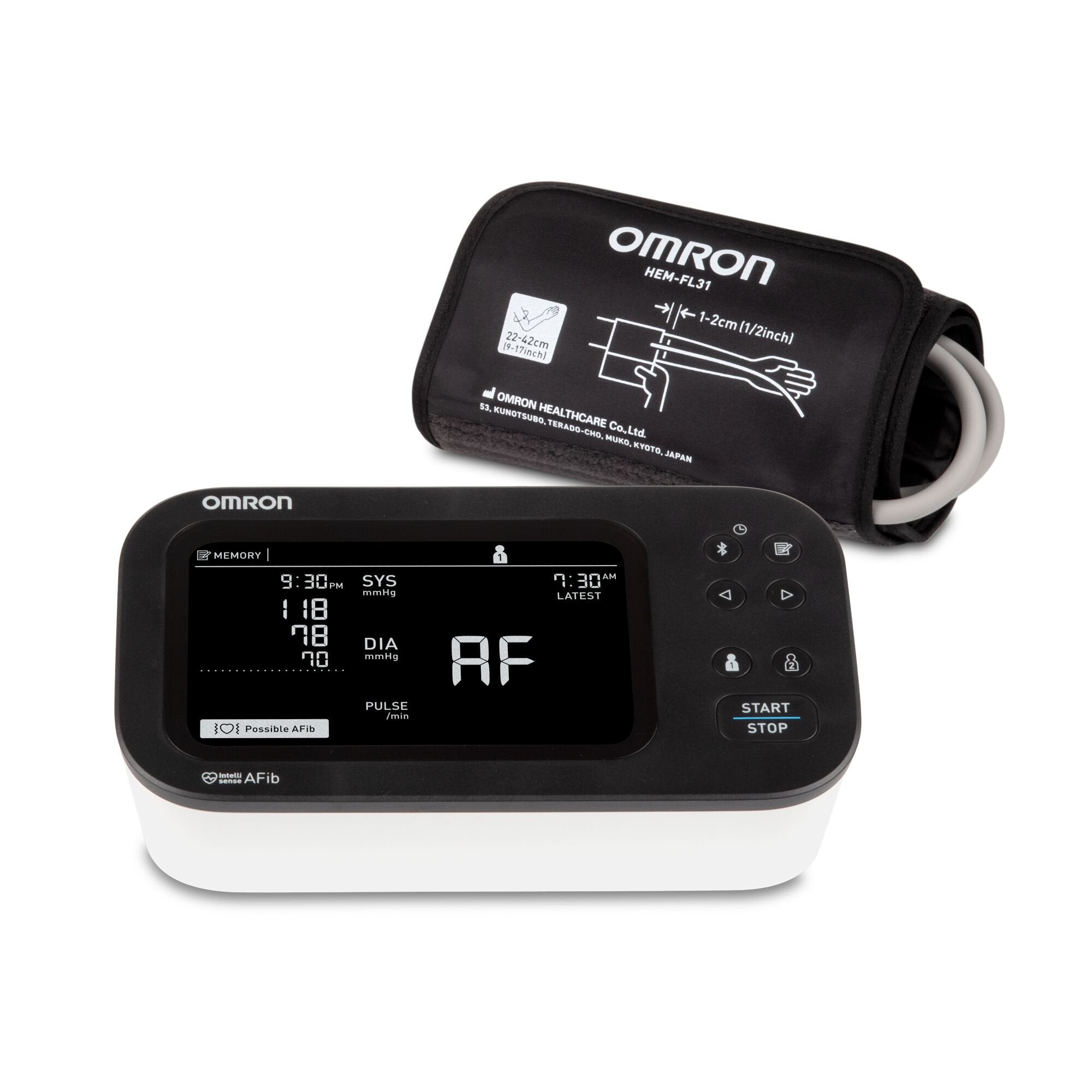 Digital Blood Pressure Monitor Omron 10 Series® Adult Cuff Nylon Cuff 9 to 17 Inch Desk Model - image 6