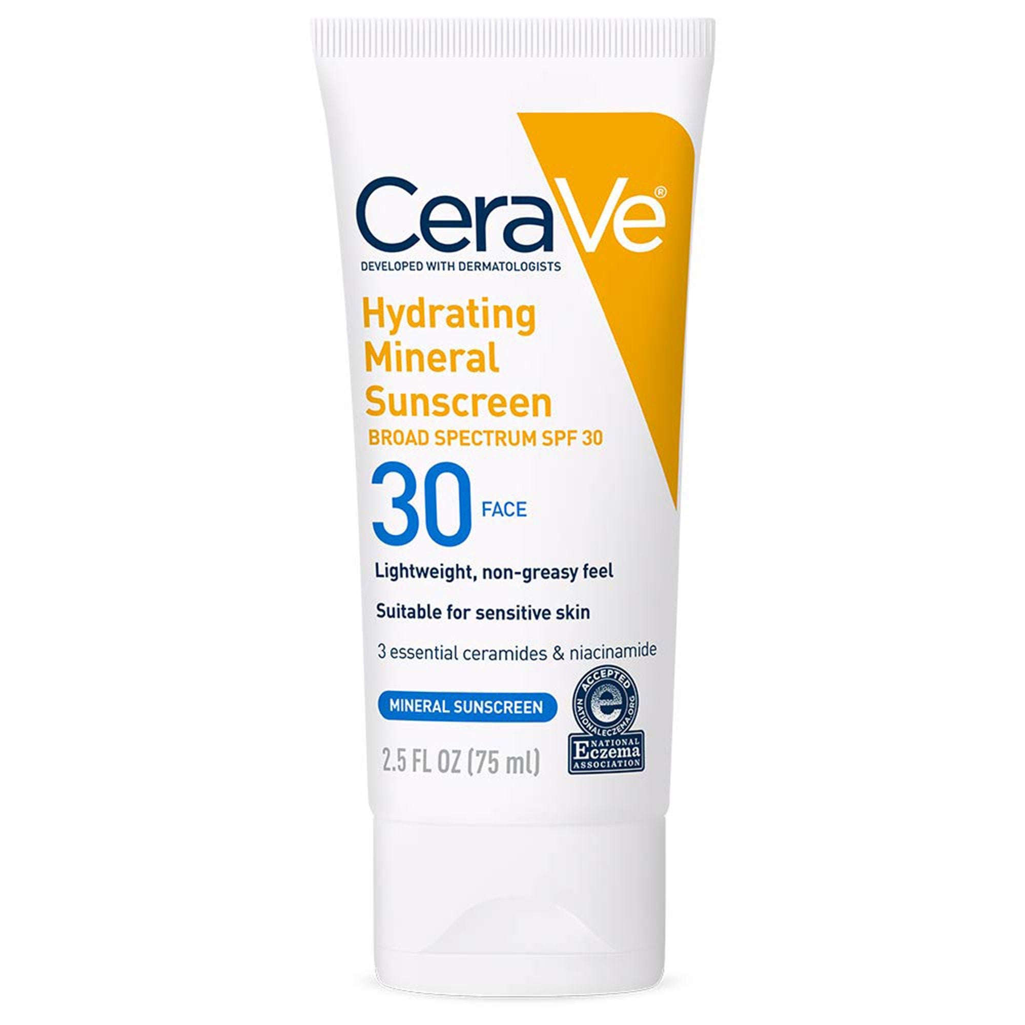 Sunscreen CeraVe® Hydrating Mineral Sunscreen Face SPF 30 Lotion 2.5 oz. Tube - image 3