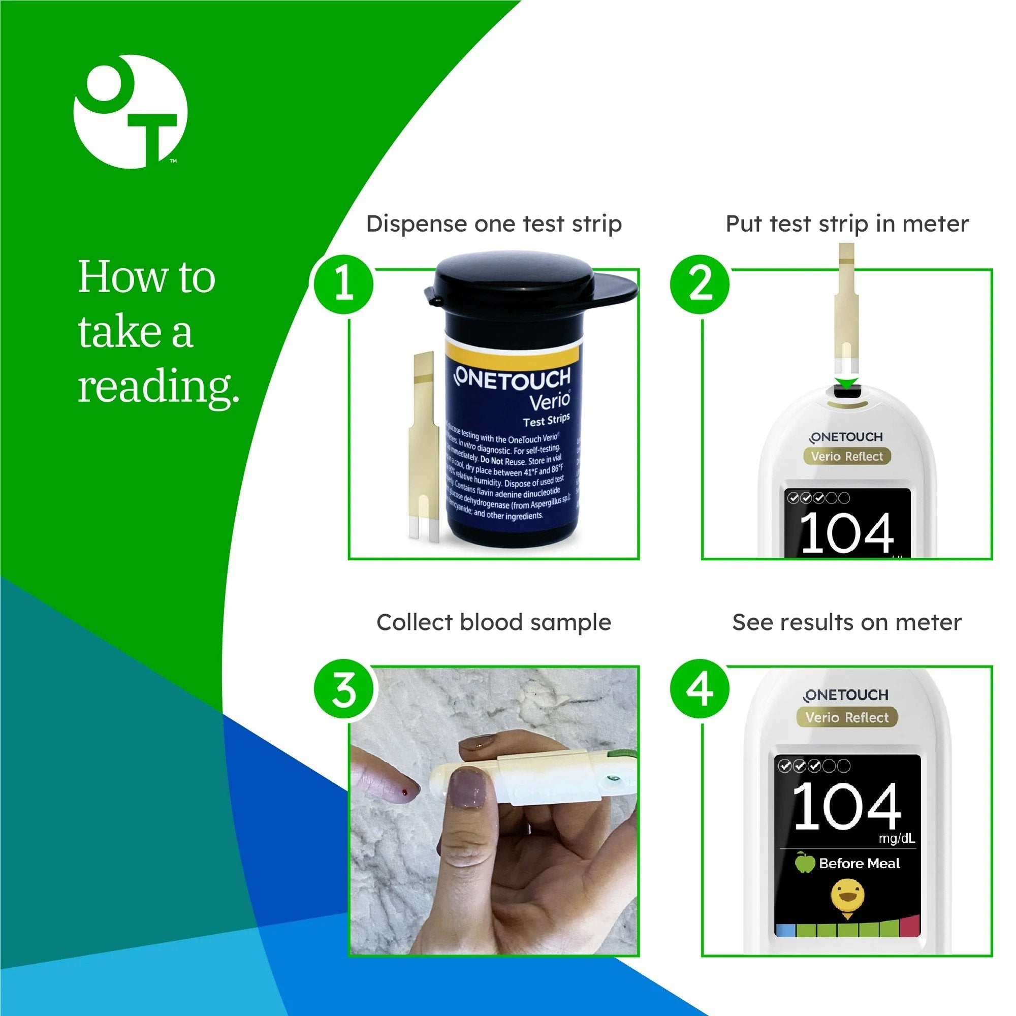 Blood Glucose Test Strips OneTouch® Verio® 50 Strips per Pack For OneTouch® Verio® Family of Meters - image 3