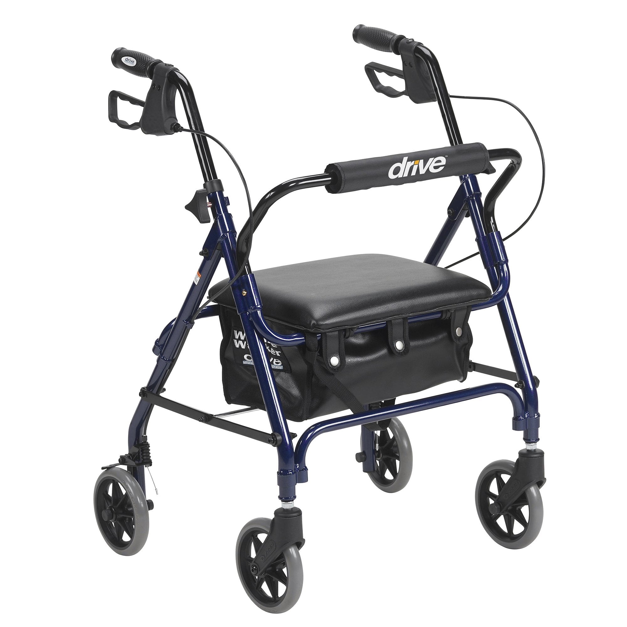4 Wheel Rollator drive™ Blue Adjustable Height / Folding Aluminum Frame