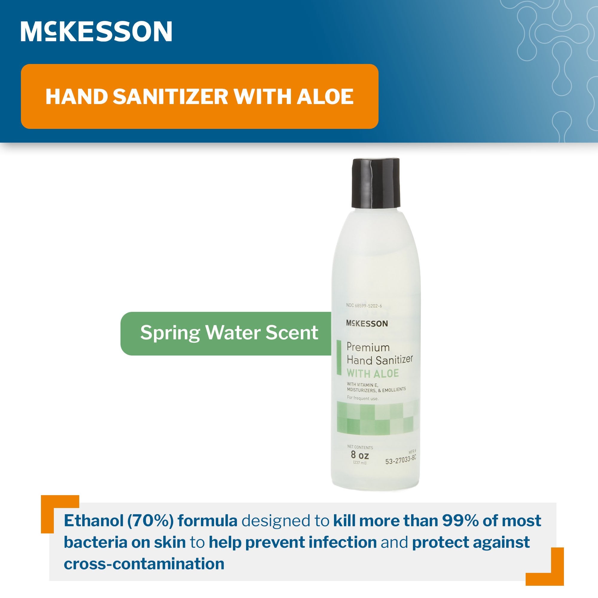 Hand Sanitizer with Aloe McKesson Premium 8 oz. Ethyl Alcohol Gel Bottle - image 3