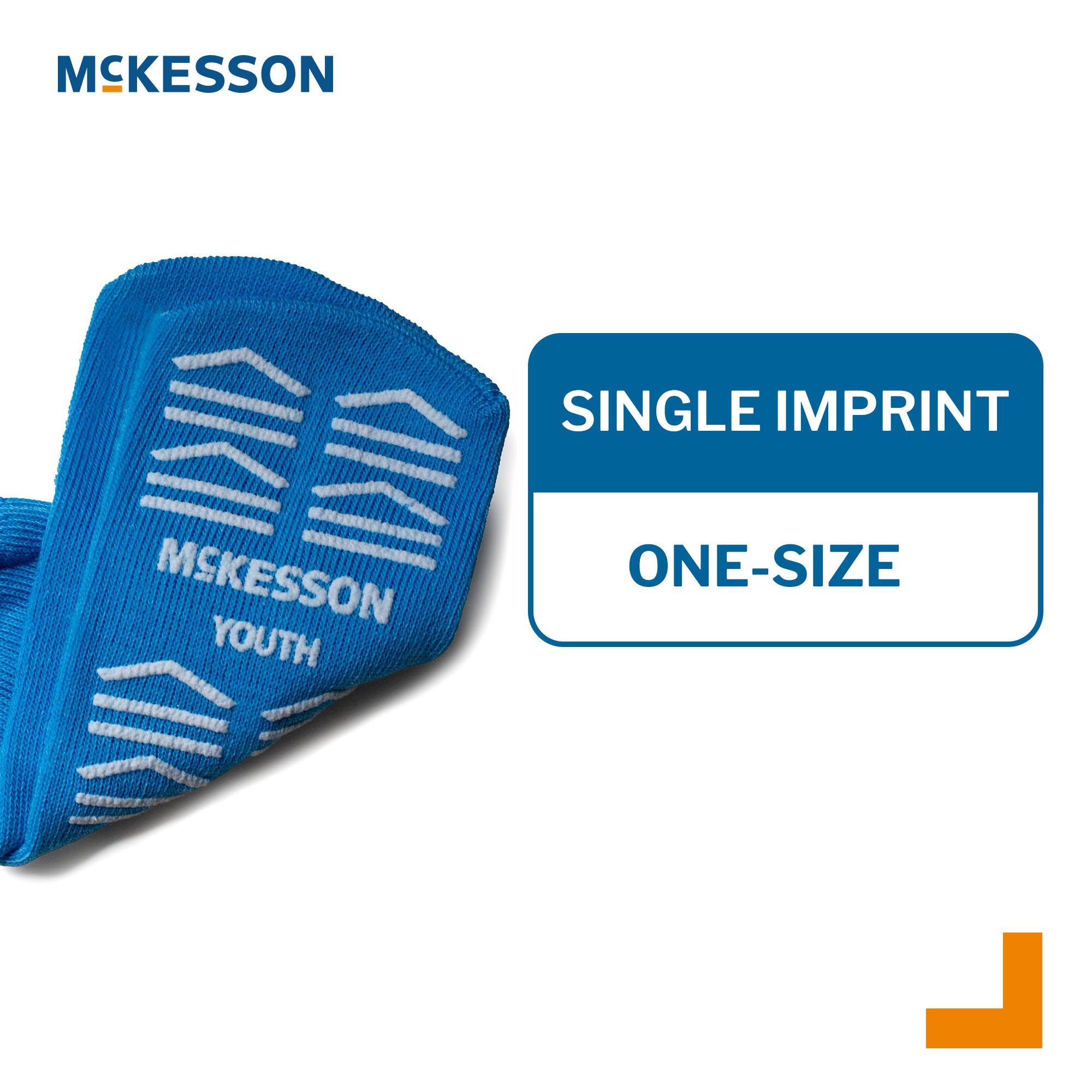 Slipper Socks McKesson Unisex Youth Single Tread Single Patient Use Light Blue - image 3
