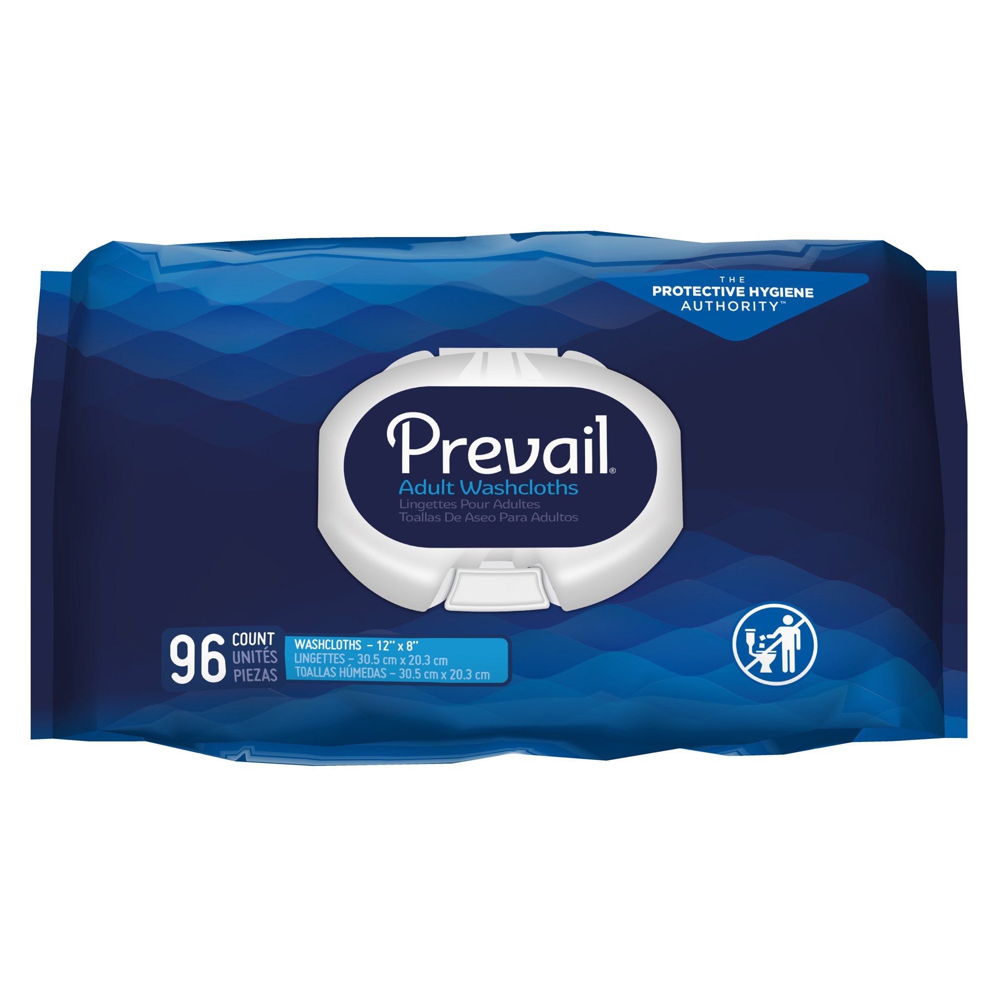 Prevail Adult Washcloths, Soft Pack, Aloe, Vitamin E, 8 x 12 Inch