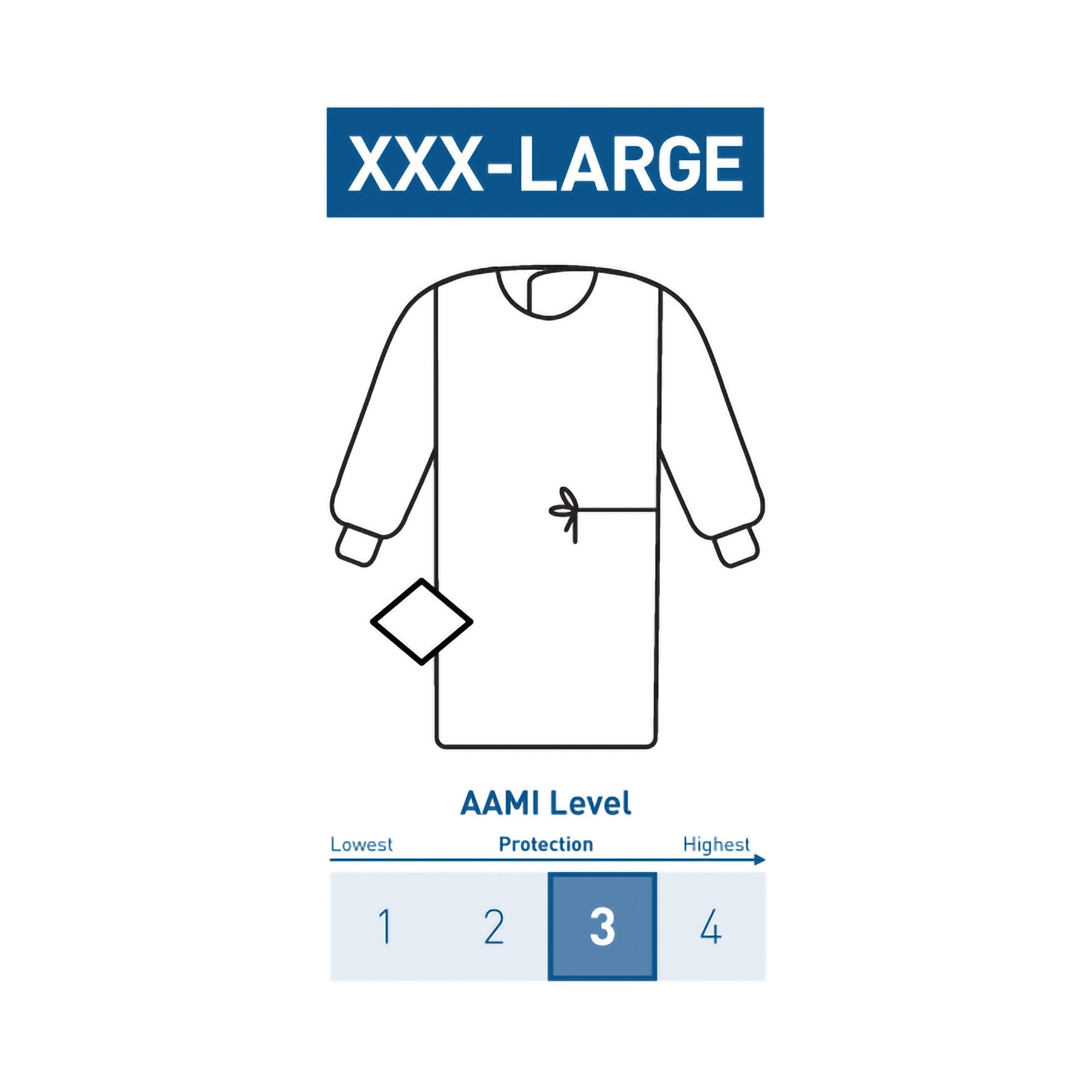 McKesson Nonreinforced Surgical Gown with Towel, 3X-Large, Blue