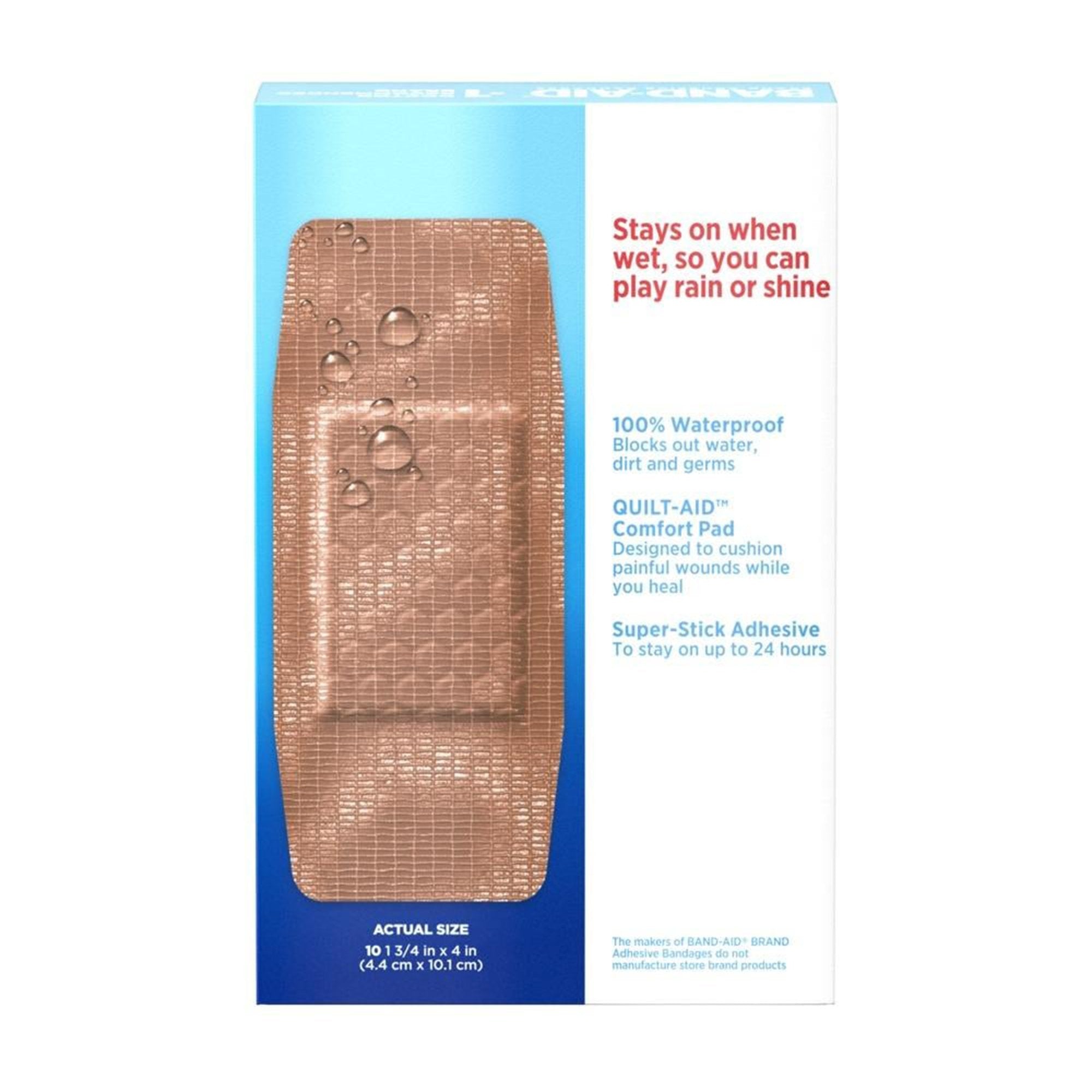 Waterproof Adhesive Strip Band-Aid® Water Block® Tough Strips™ XL Plastic Tan 1-3/4 X 4 Inch Sterile - image 4