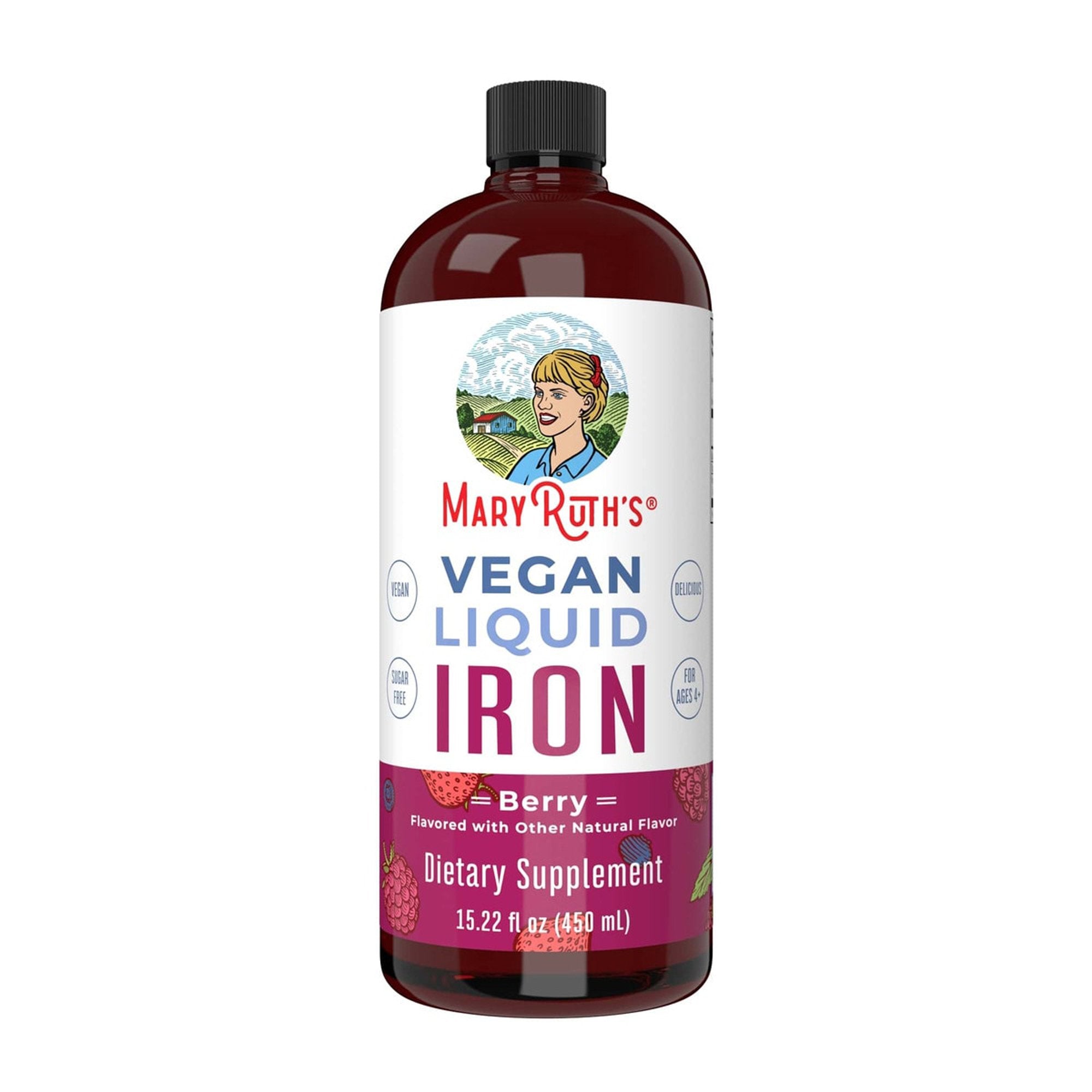 Mary Ruth's® Vegan Liquid Iron for Metabolism, Cellular Health, Overall Wellness