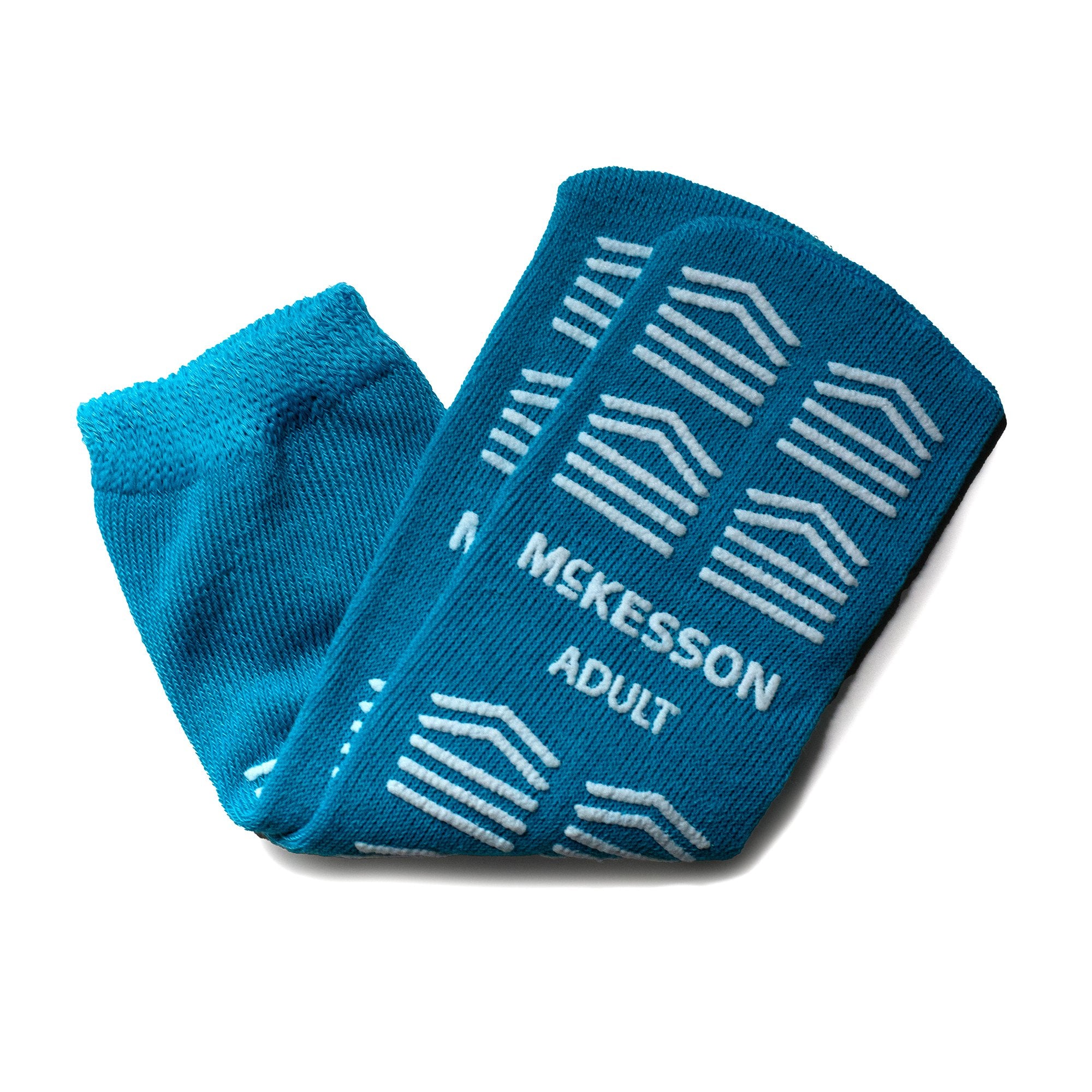 Slipper Socks McKesson Unisex Adult One Size Fits Most Double Tread Single Patient Use Teal