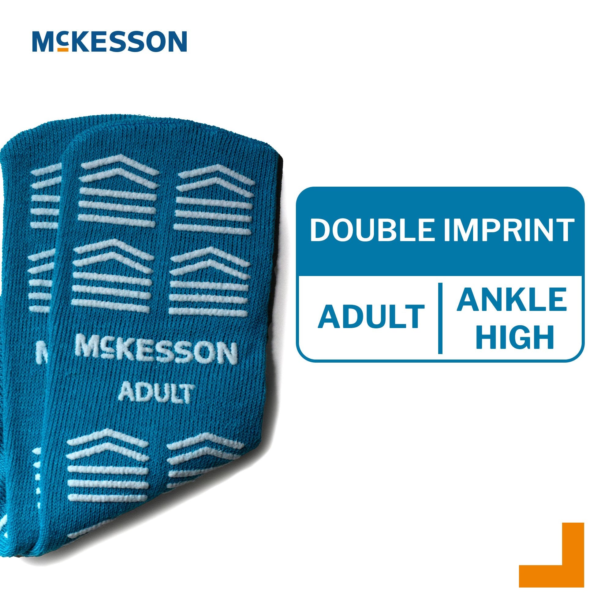 Slipper Socks McKesson Unisex Adult One Size Fits Most Double Tread Single Patient Use Teal - image 3