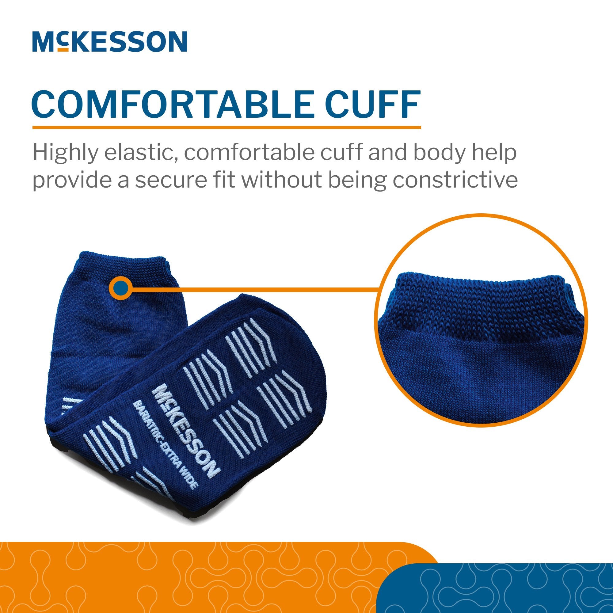 Slipper Socks McKesson Unisex Adult Bariatric / X-Wide Single Tread Single Patient Use Royal Blue - image 5
