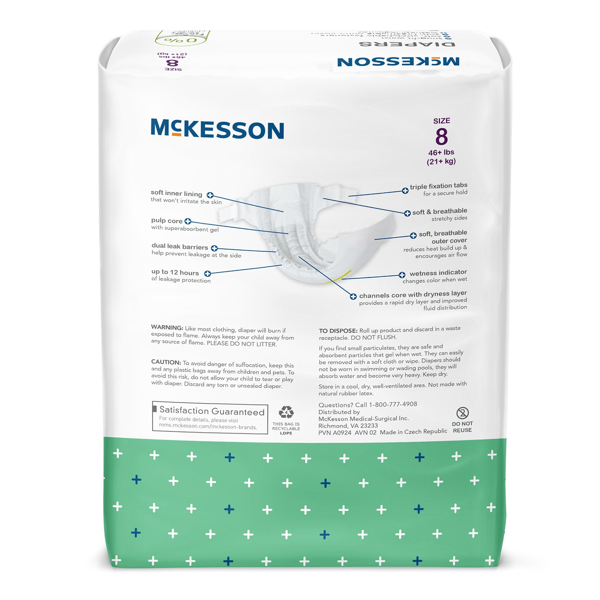Unisex Baby Diaper McKesson Size 8 Disposable Heavy Absorbency - image 6