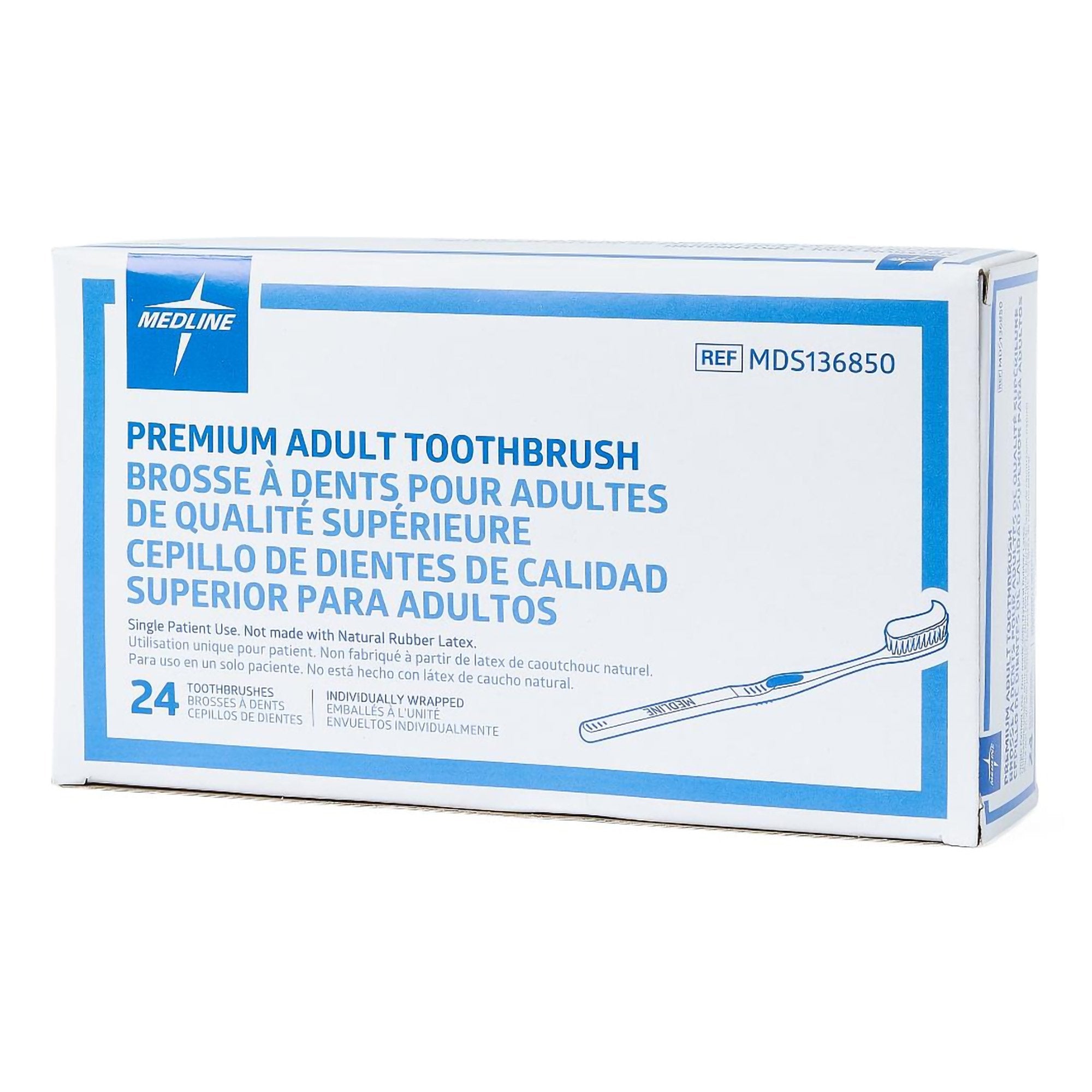 Toothbrush Medline Blue / White Adult Soft - image 3