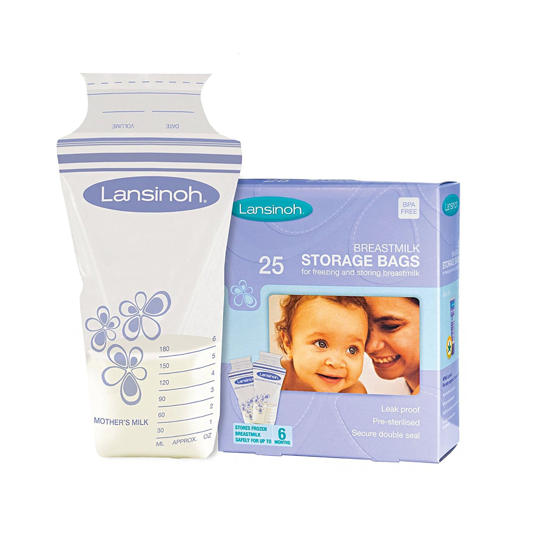 Breast Milk Storage Bag Lansinoh® 6 oz. Polyethylene Clear