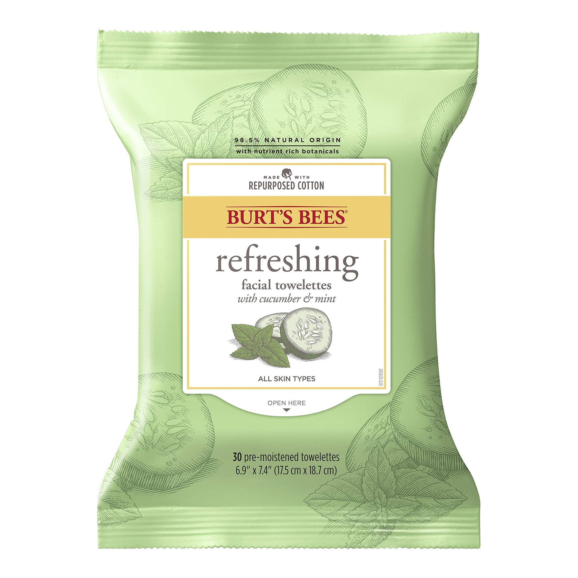 Facial Cleanser Burt's Bees® Wipe 30 per Pack Soft Pack Scented