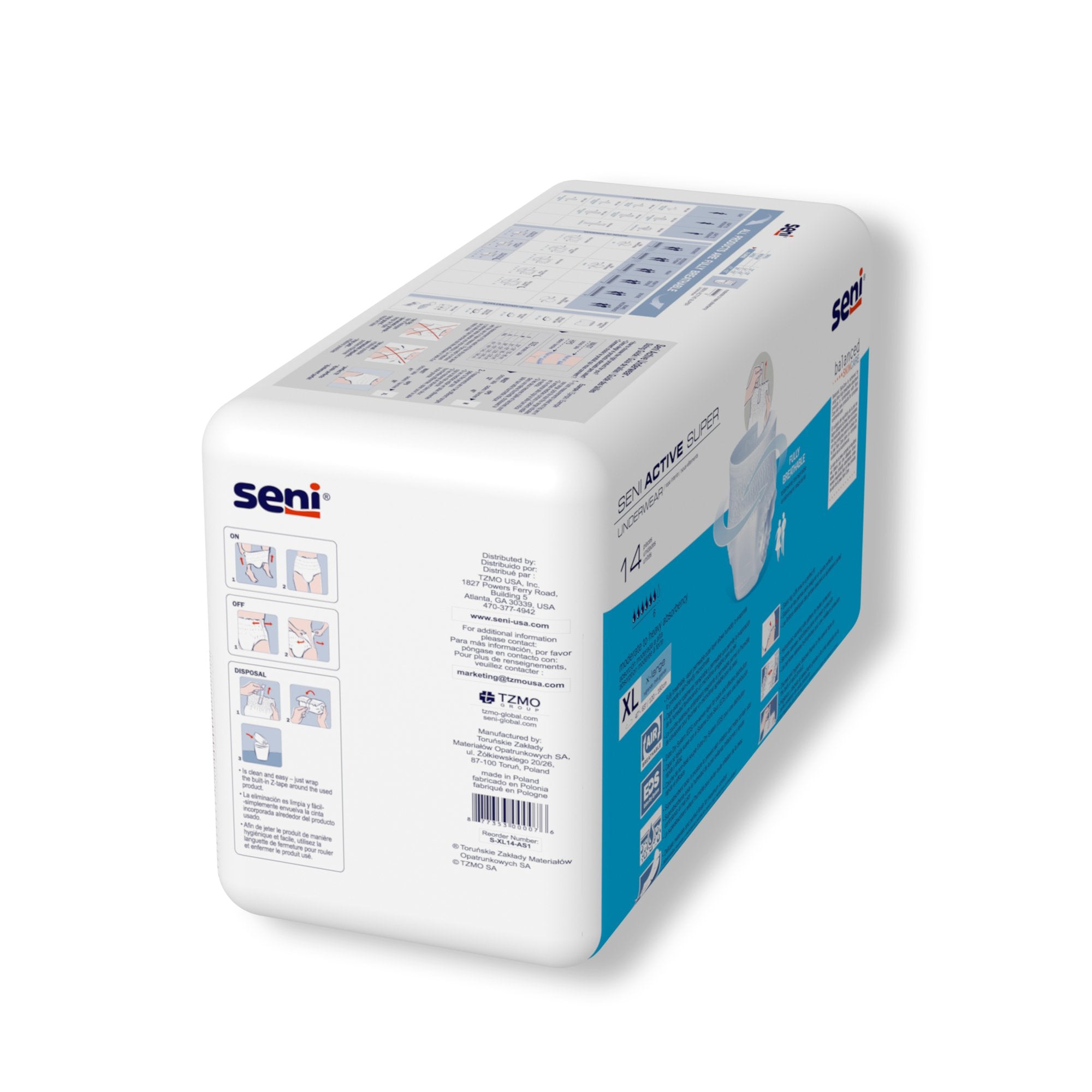 Absorbent Underwear Seni® Active Super Pull On with Tear Away Seams Adult X-Large Unisex Disposable Moderate Absorbency - image 6