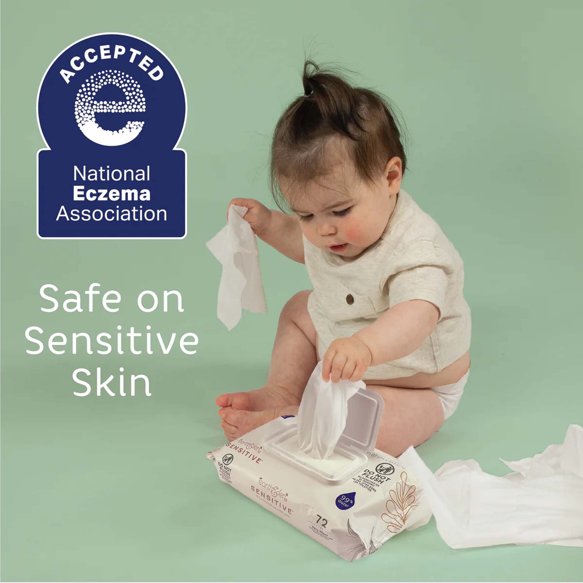 Baby Wipe Earth & Eden Sensitive Soft Pack Unscented 72 Count - image 3