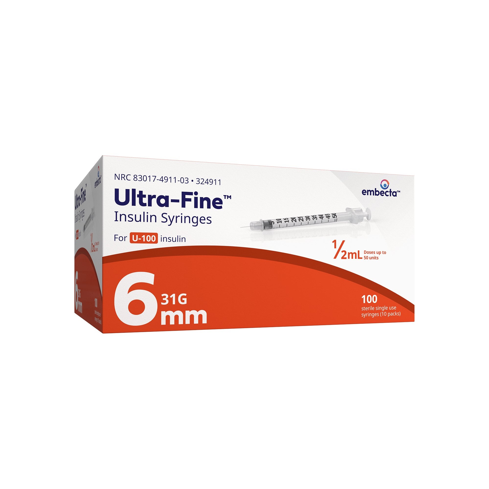 Standard Insulin Syringe with Needle Veo™ Ultra-Fine™ 0.5 mL 15/64 Inch 31 Gauge NonSafety Regular Wall - image 3