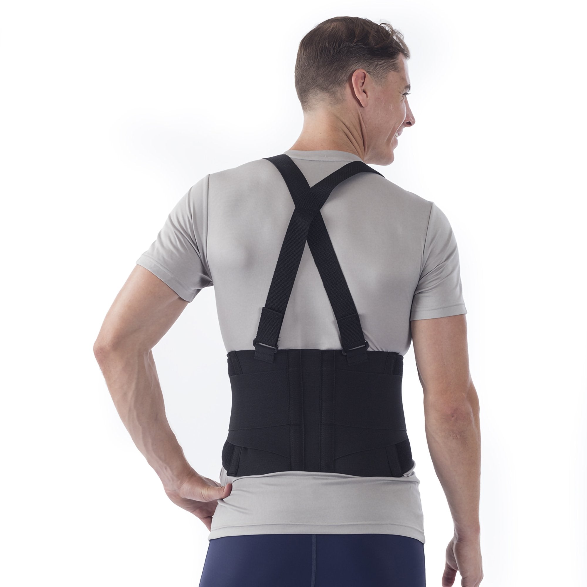 Occupational Back Support NYOrtho Deluxe Medium Hook and Loop Closure 30 to 34 Inch Waist Circumference 9 Inch Back Height Adult - image 2