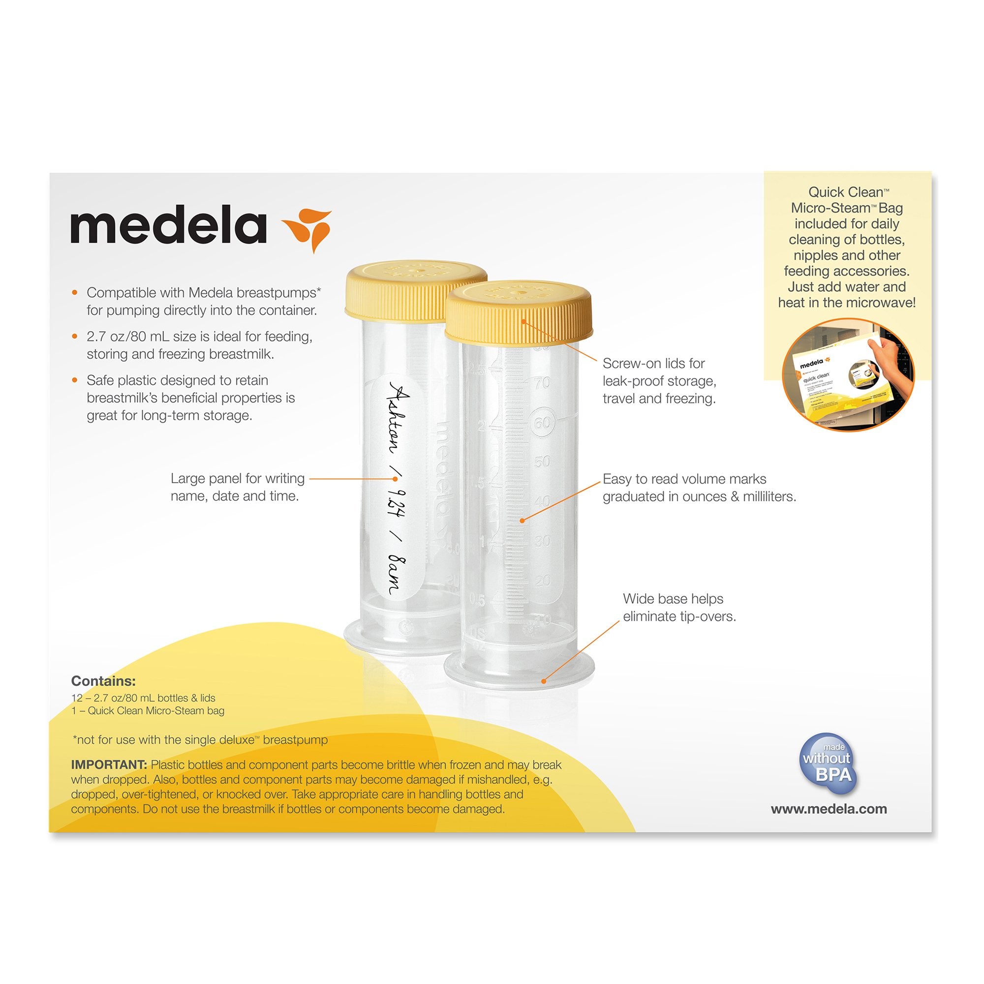 Breast Milk Storage Bottle 2.7 oz. Clear - image 4