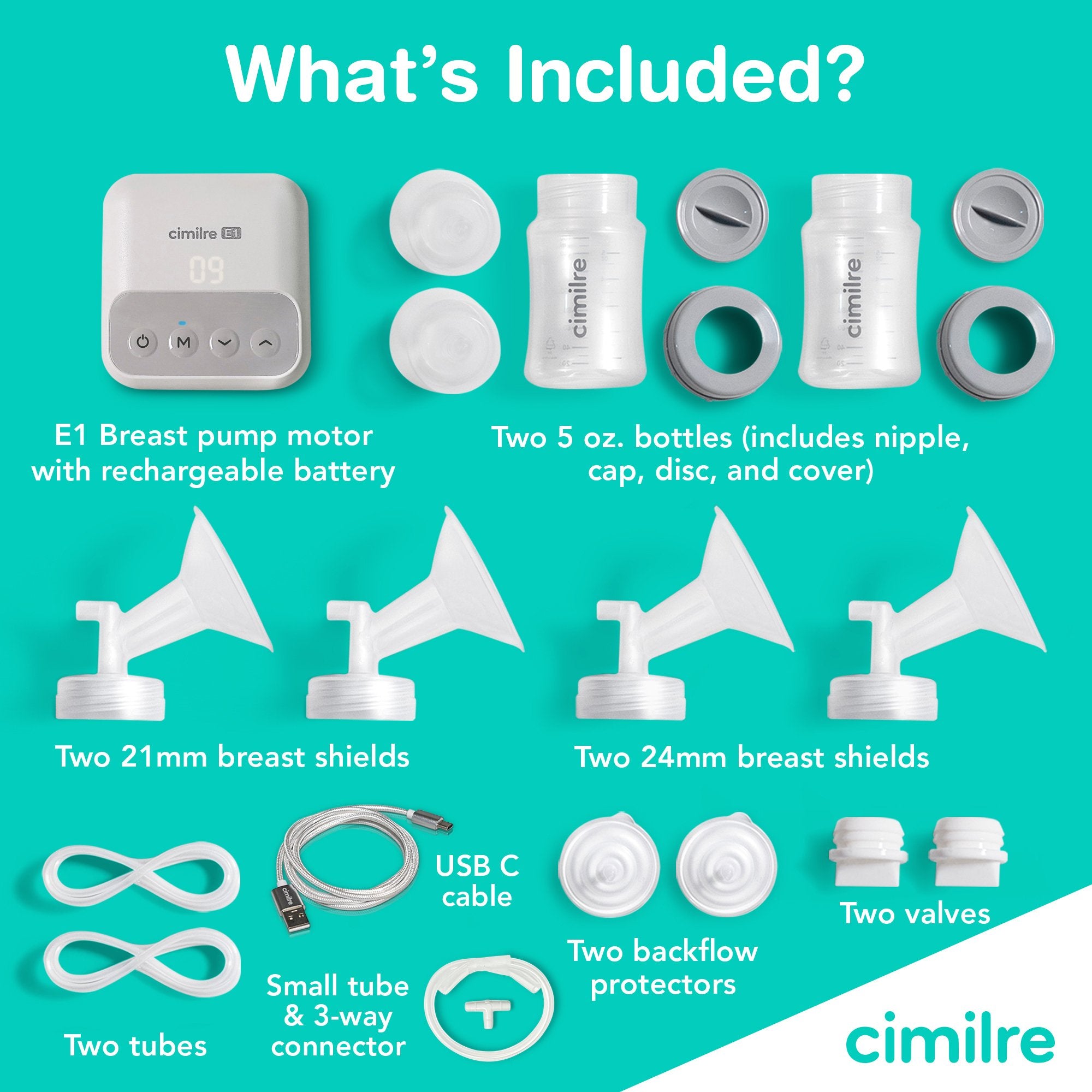 Double Electric Breast Pump Kit Cimilre® E1 - image 4