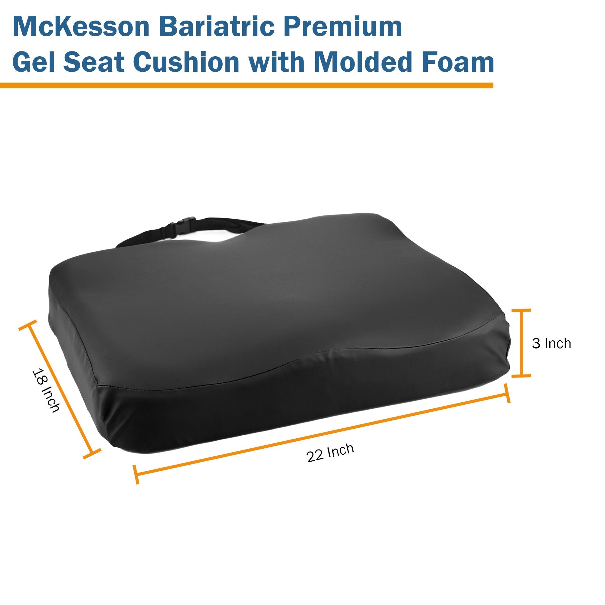Contoured Seat Cushion McKesson 22 W X 18 L X 3 D Inch Foam / Gel - image 7