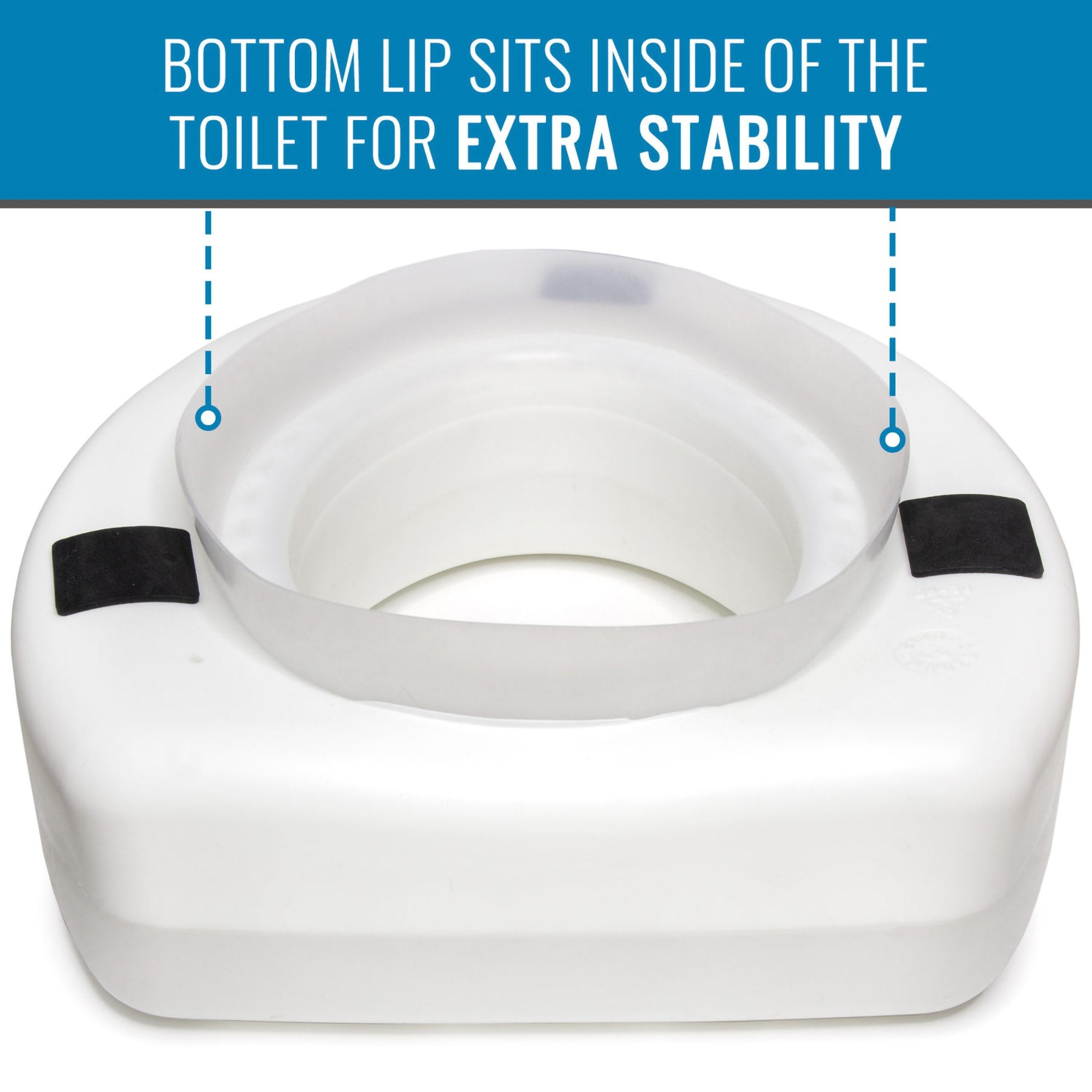 Raised Toilet Seat HealthSmart® 5 Inch Height Standard Round 250 lbs. Weight Capacity - image 2