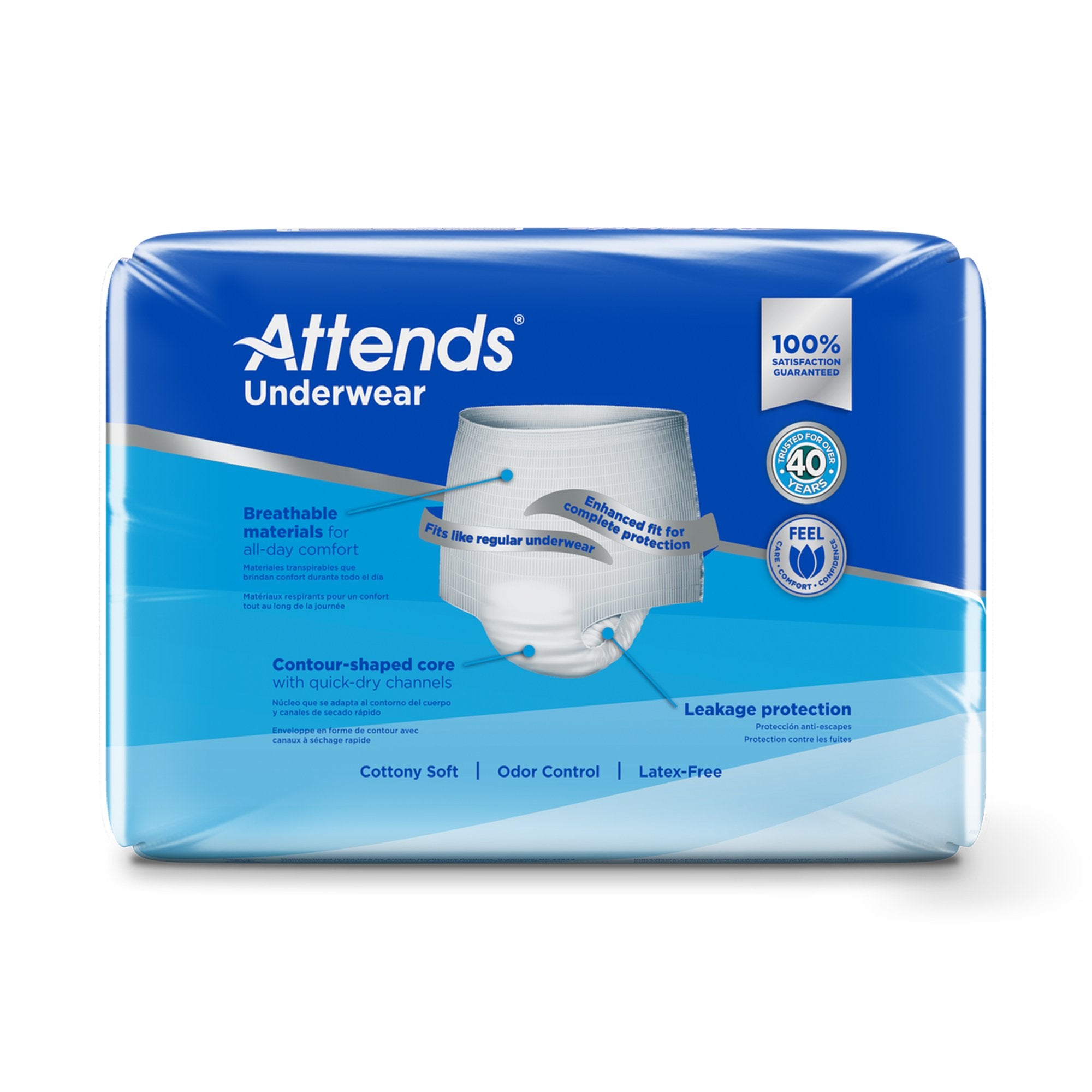 Absorbent Underwear Attends® Pull On with Tear Away Seams Adult Medium Unisex Disposable Heavy Absorbency - image 5