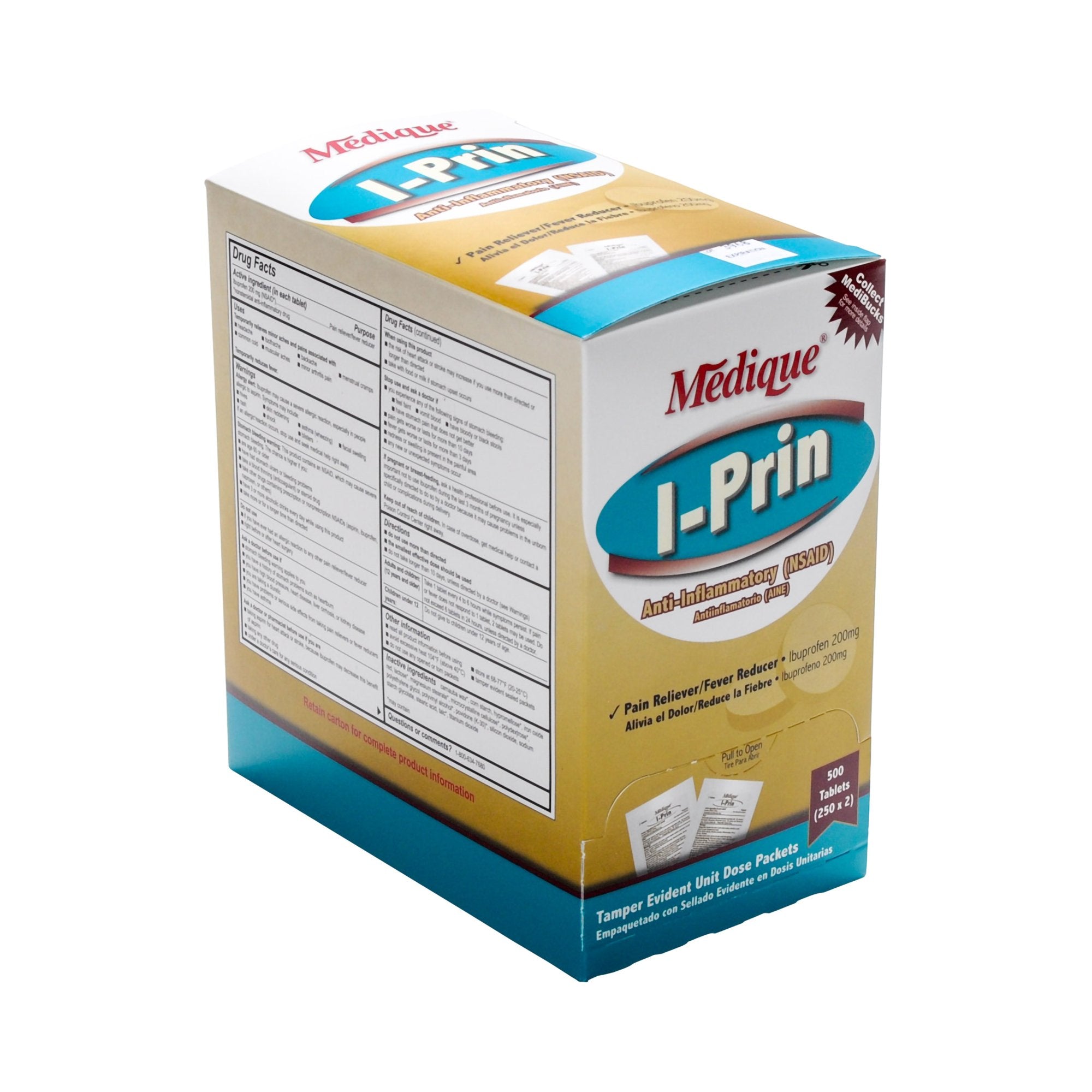 Pain Relief I-Prin 200 mg Strength Ibuprofen Tablet 250 per Box - image 2