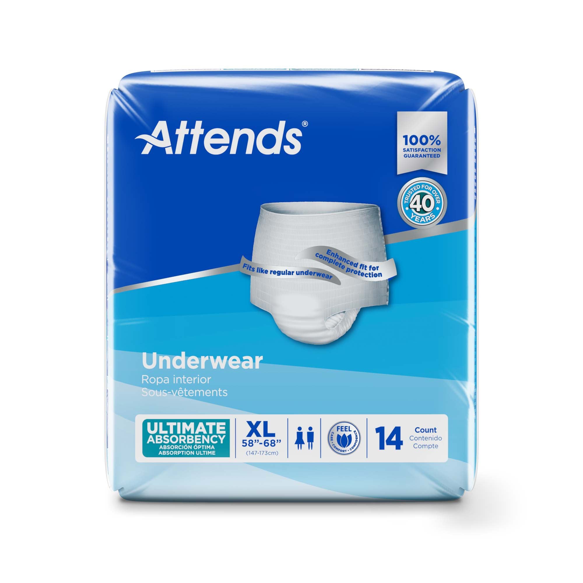 Absorbent Underwear Attends® Pull On with Tear Away Seams Adult X-Large Unisex Disposable Heavy Absorbency - image 2