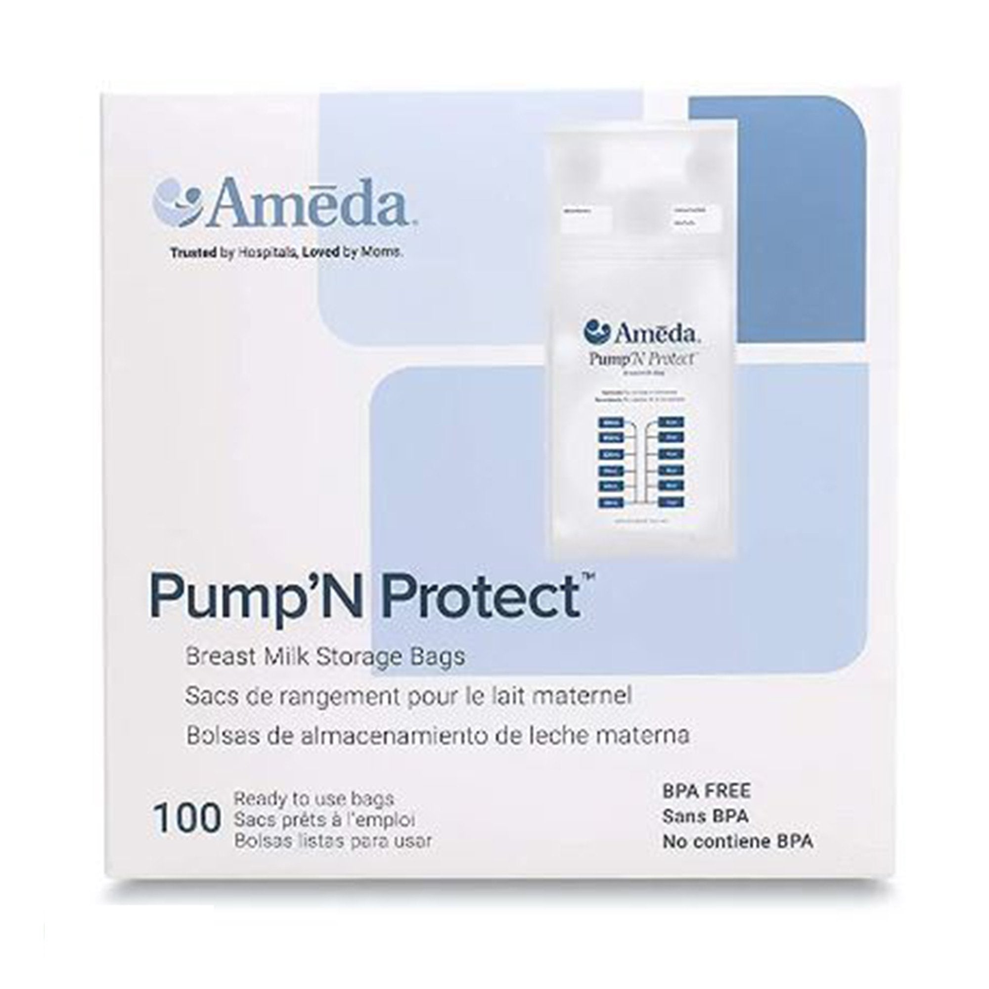 Breast Milk Storage Bag Ameda® Pump 'N Protect™ 6 oz. Plastic Clear - image 2